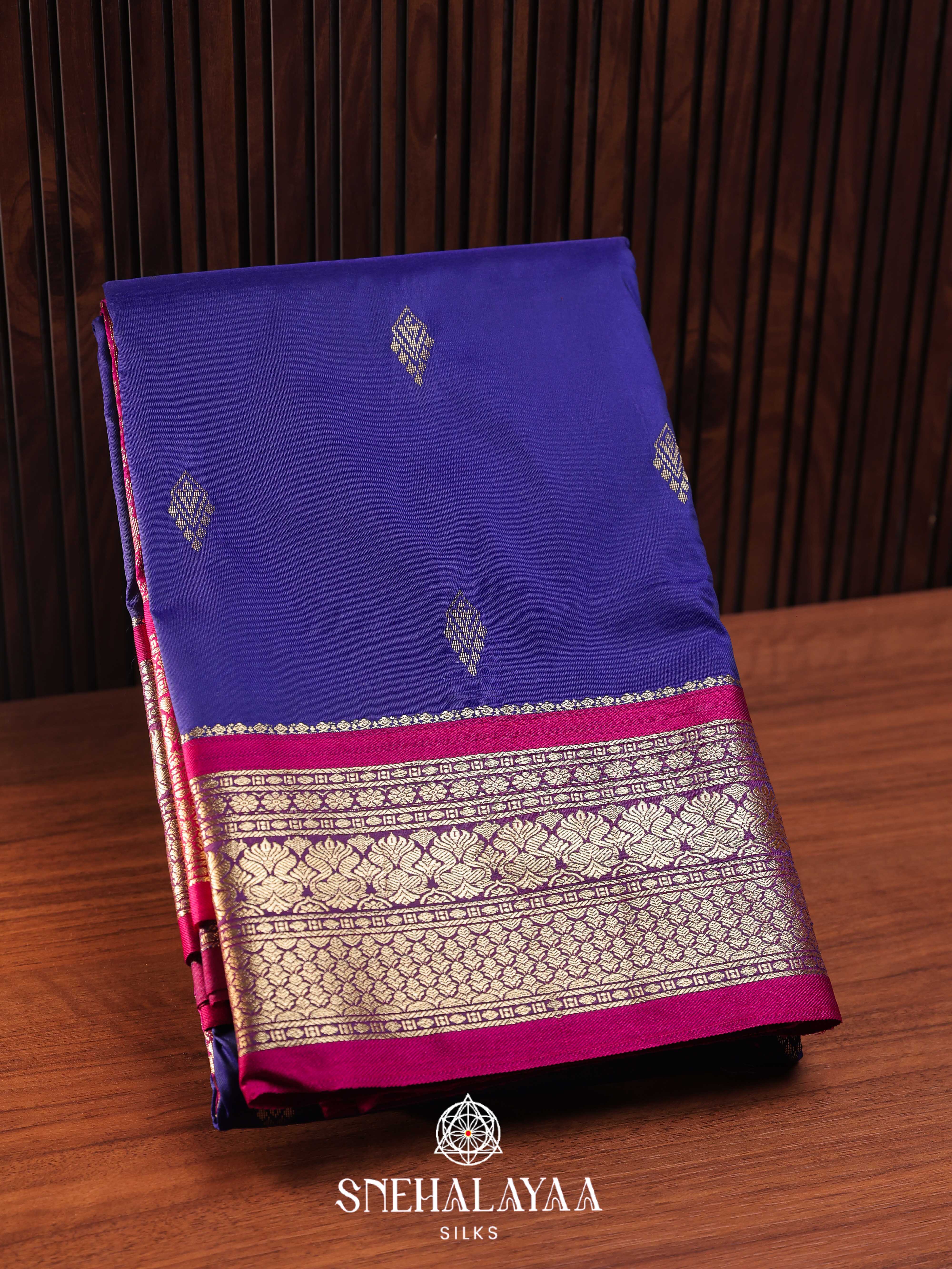 Navy Blue Art Silk Saree