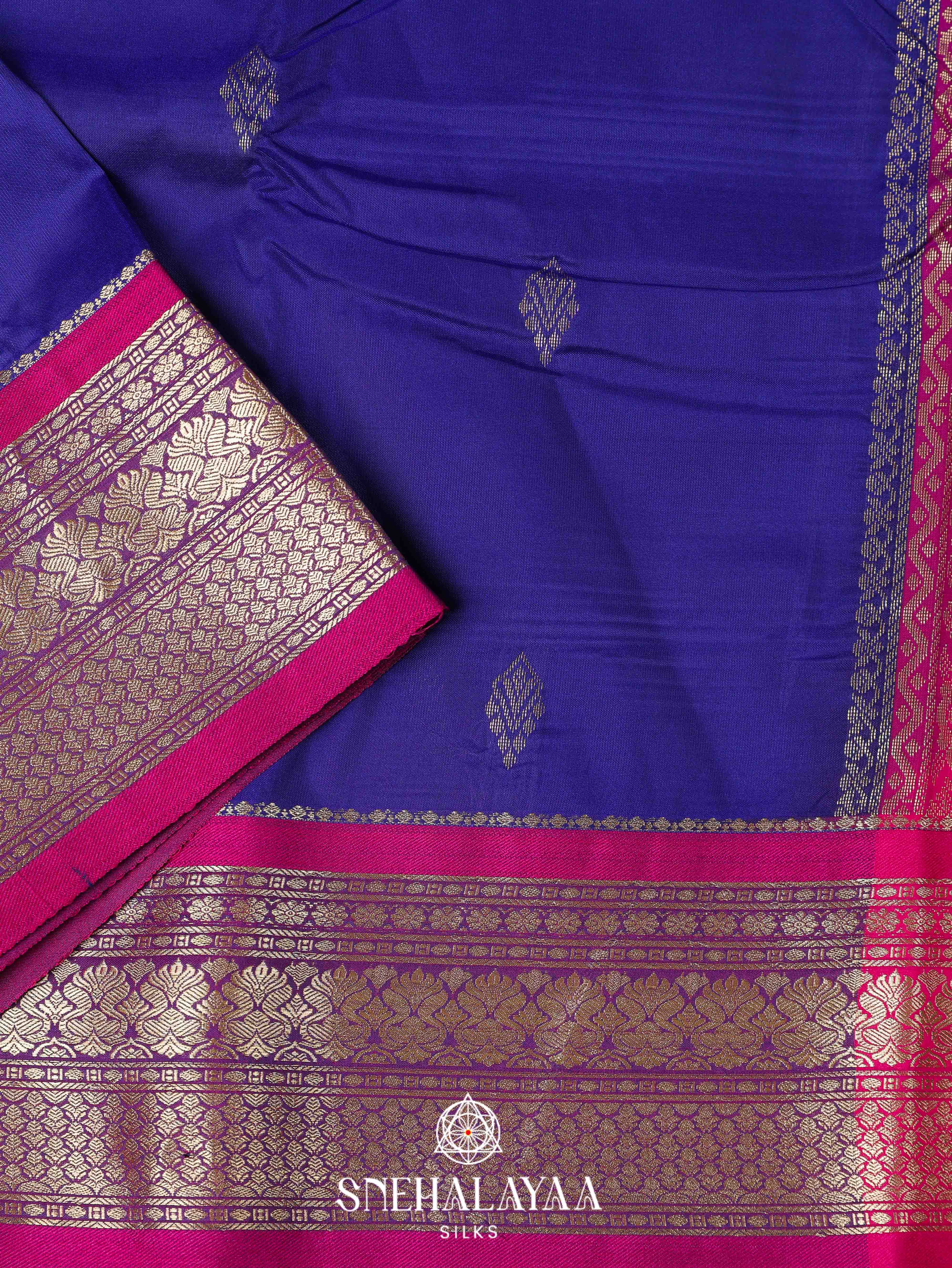 Navy Blue Art Silk Saree
