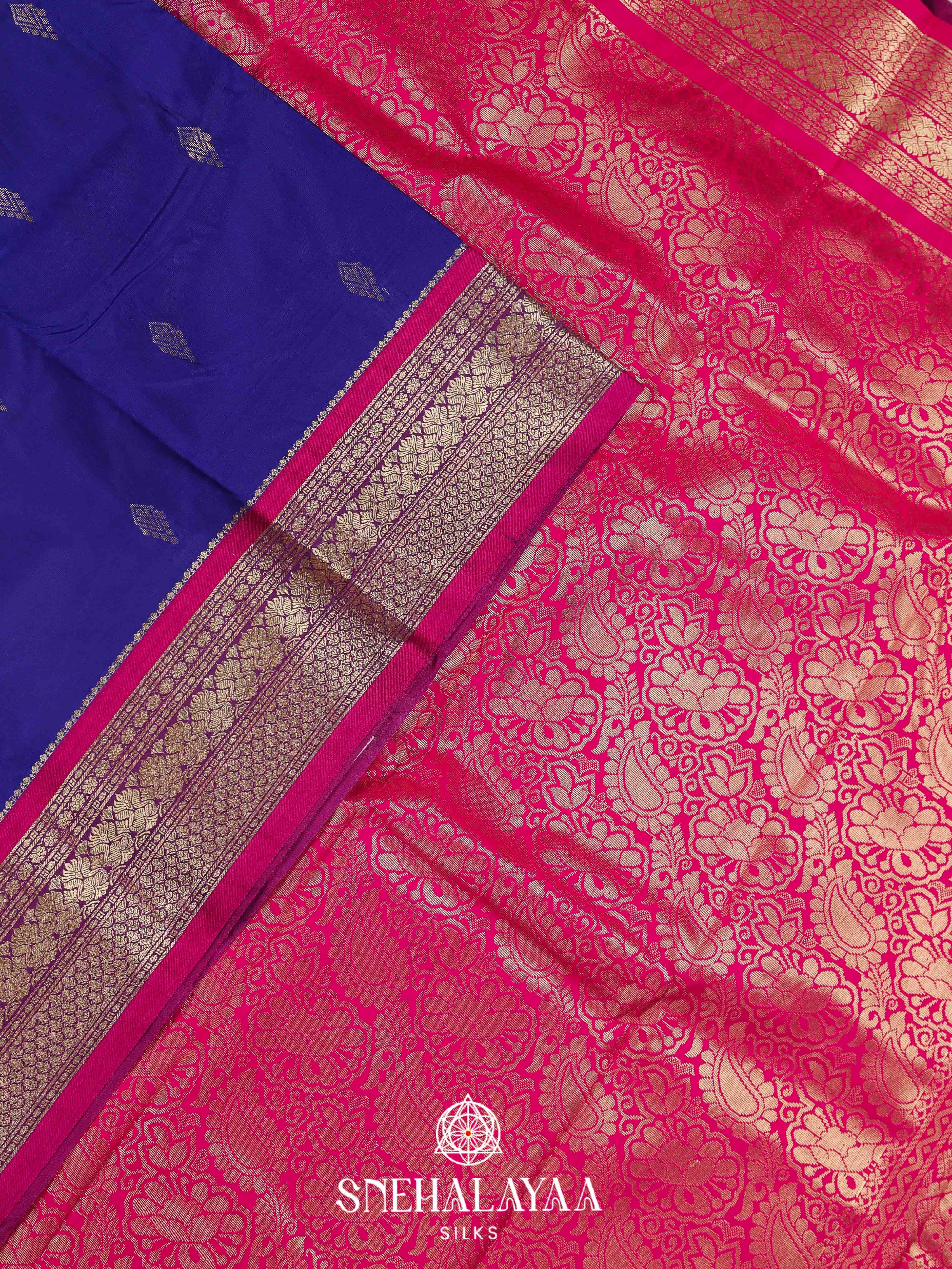 Navy Blue Art Silk Saree