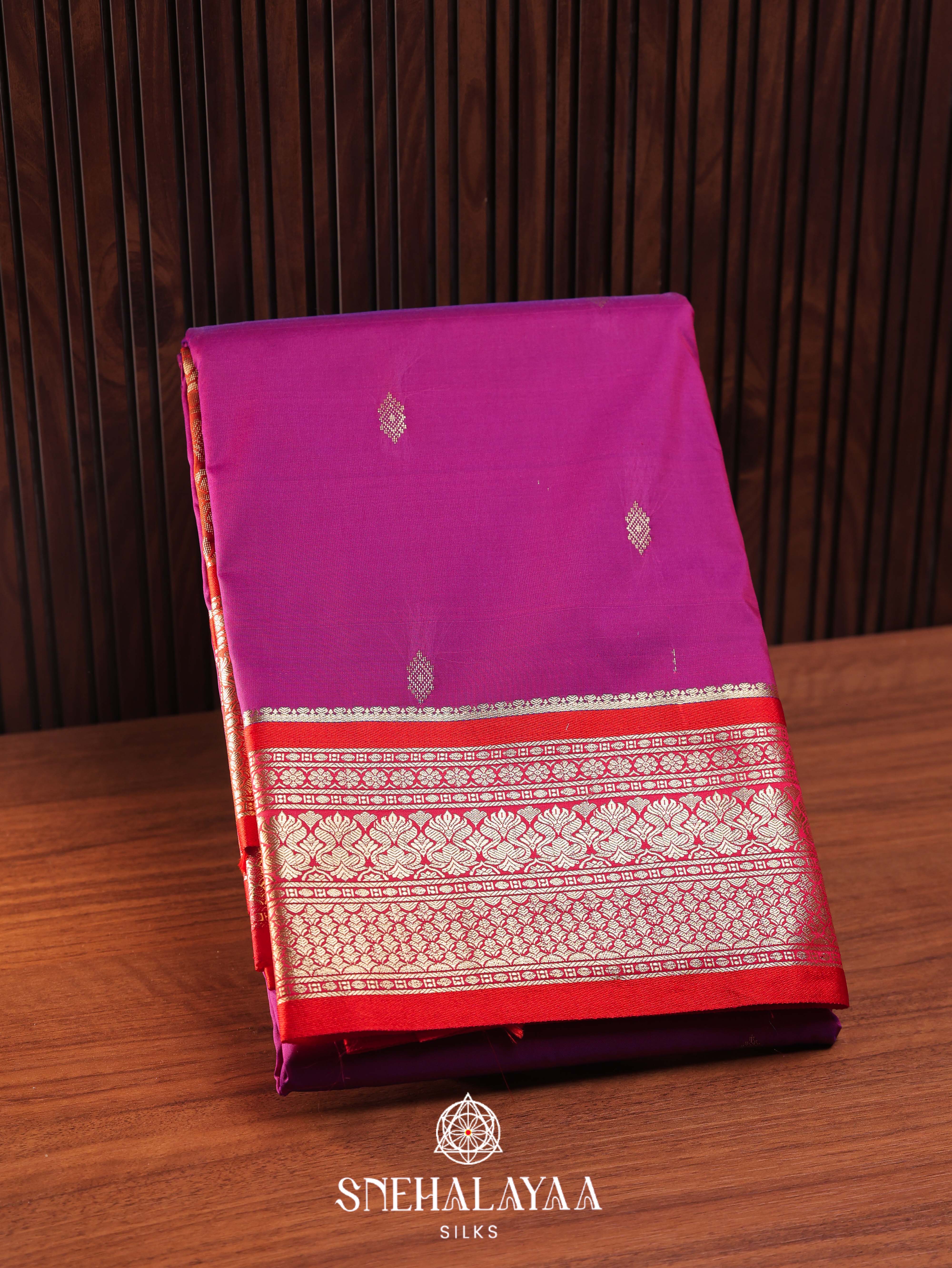 Magenta Pink Art Silk Saree