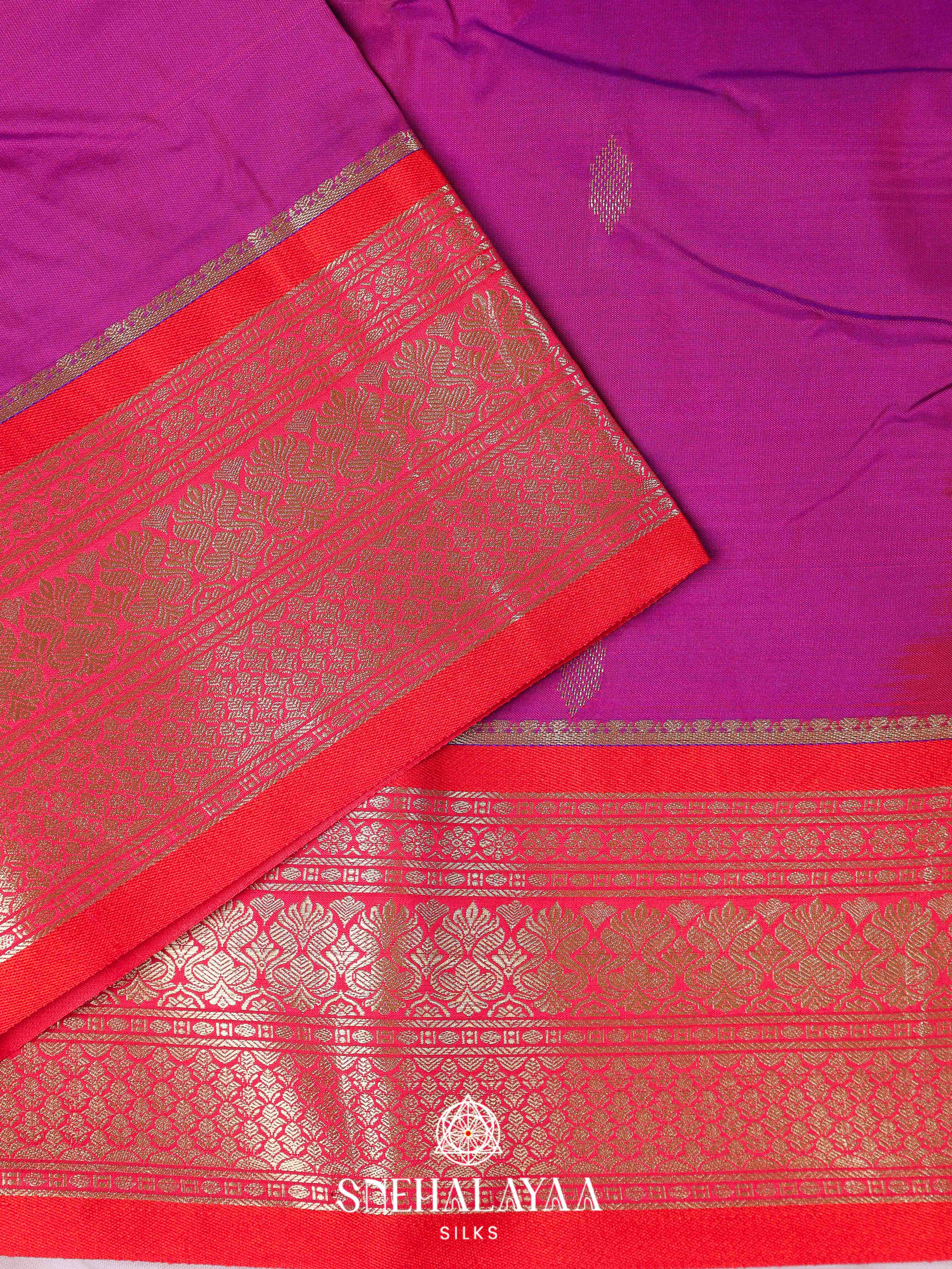Magenta Pink Art Silk Saree
