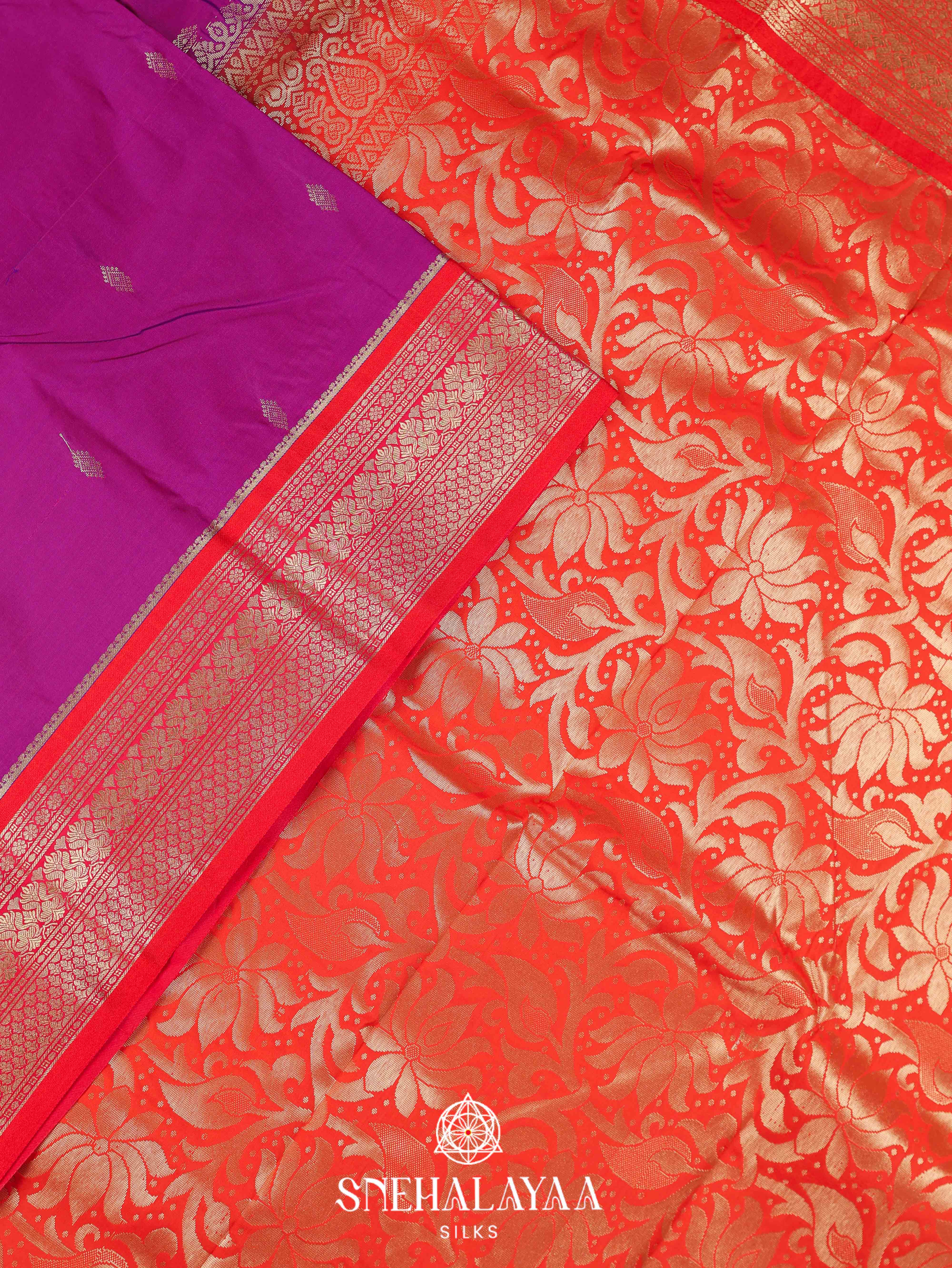 Magenta Pink Art Silk Saree