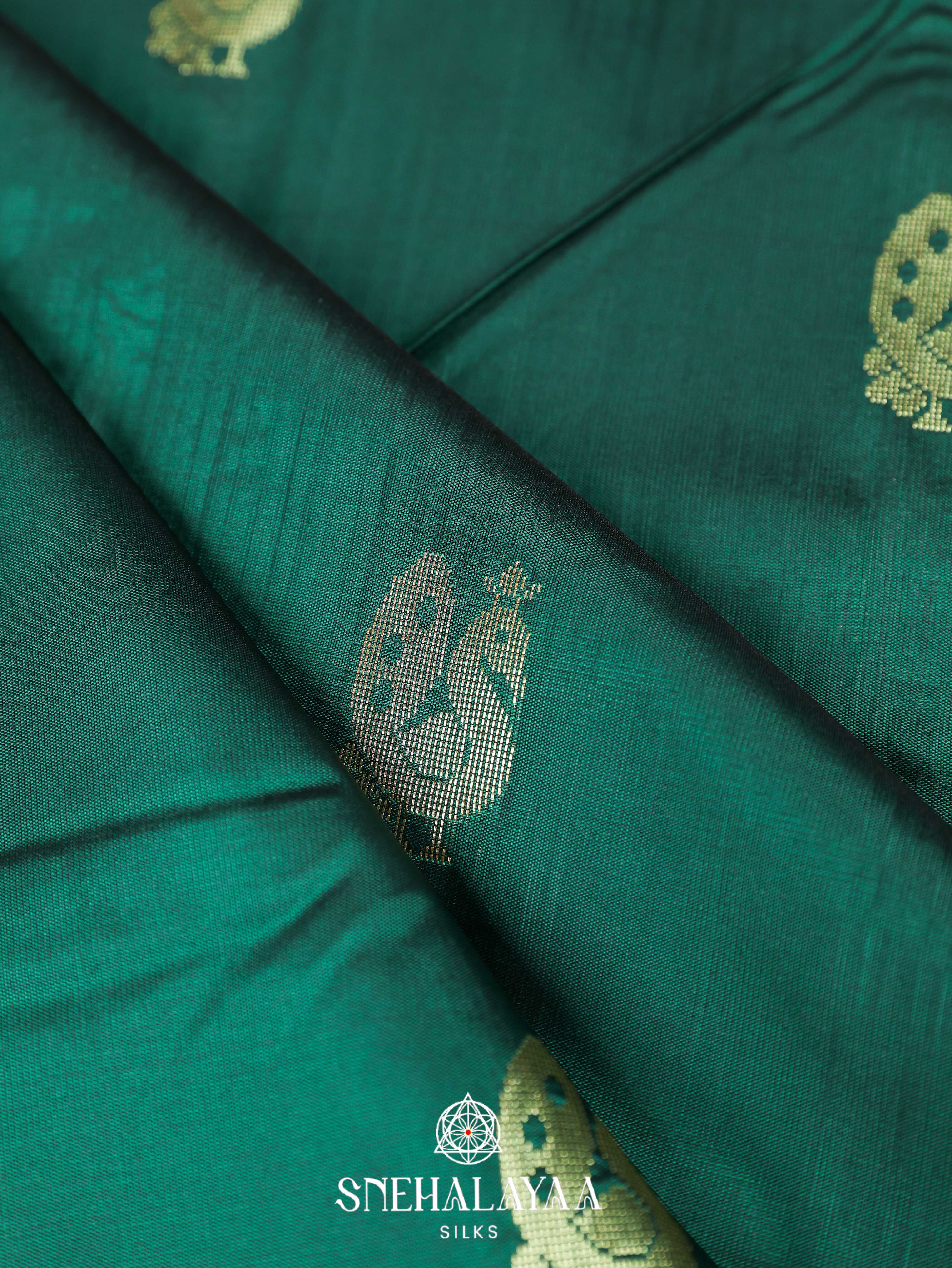 Forest Green Art Silk Saree