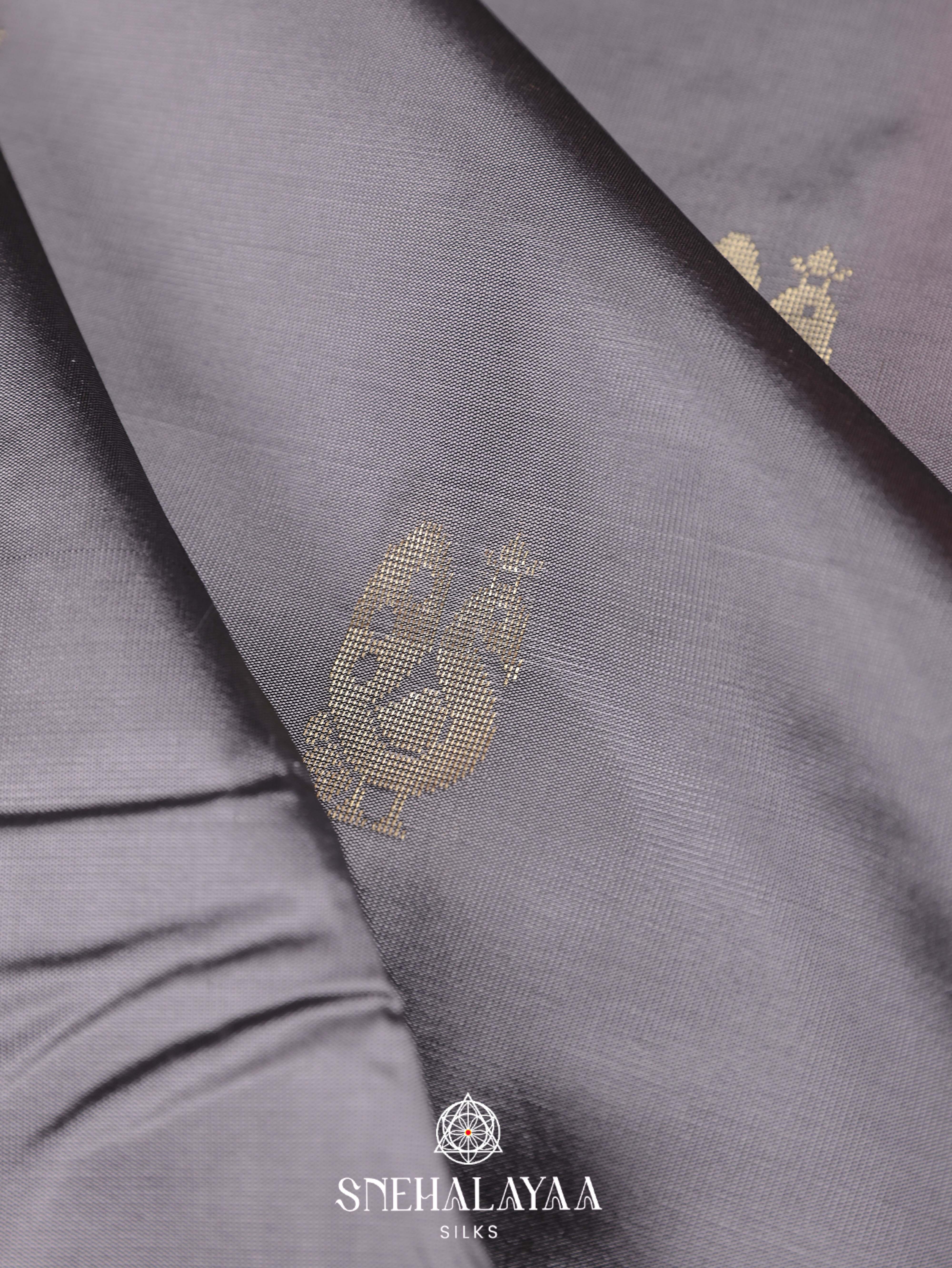 Grey Art Silk Saree