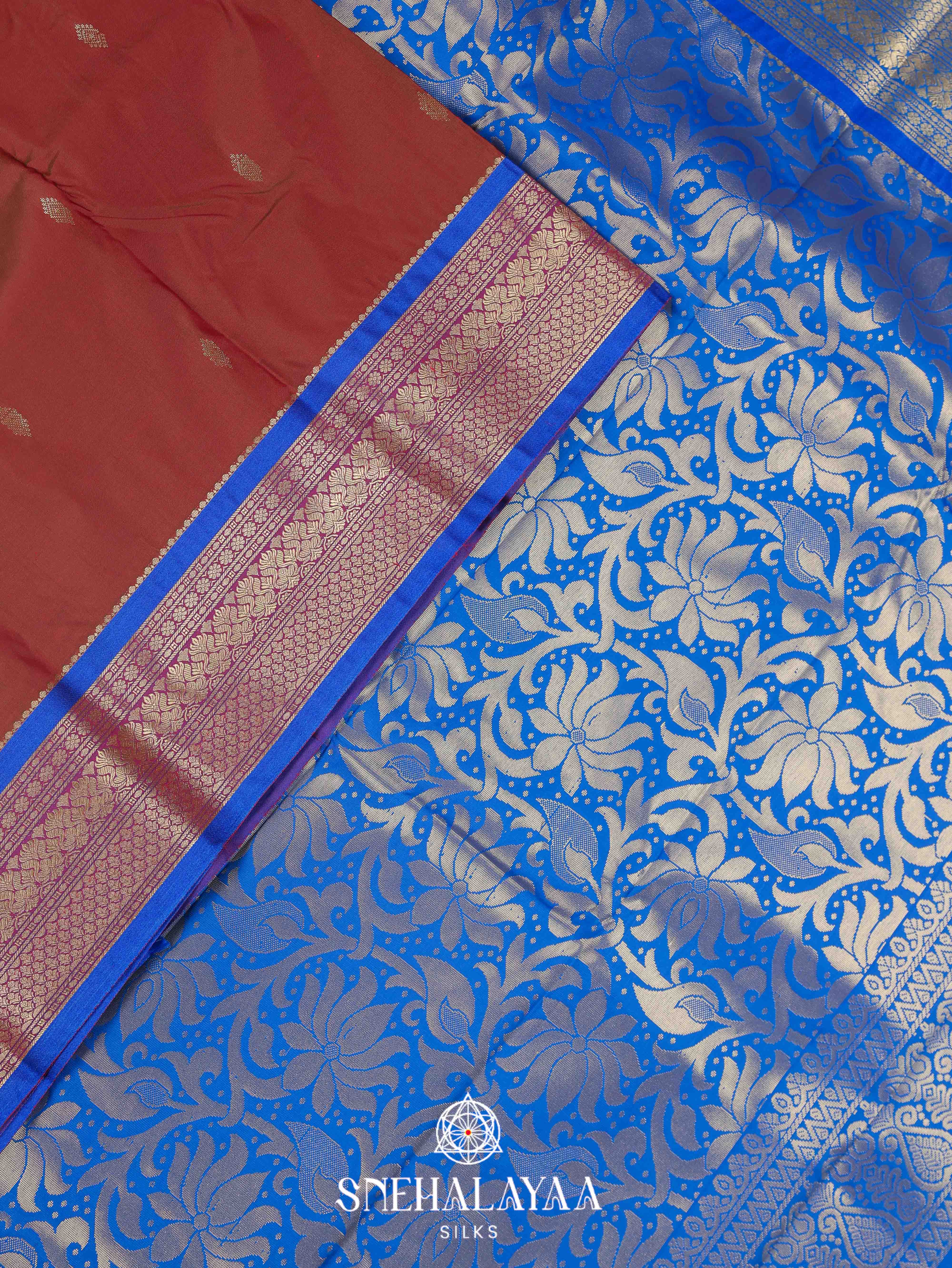 Brown Art Silk Saree