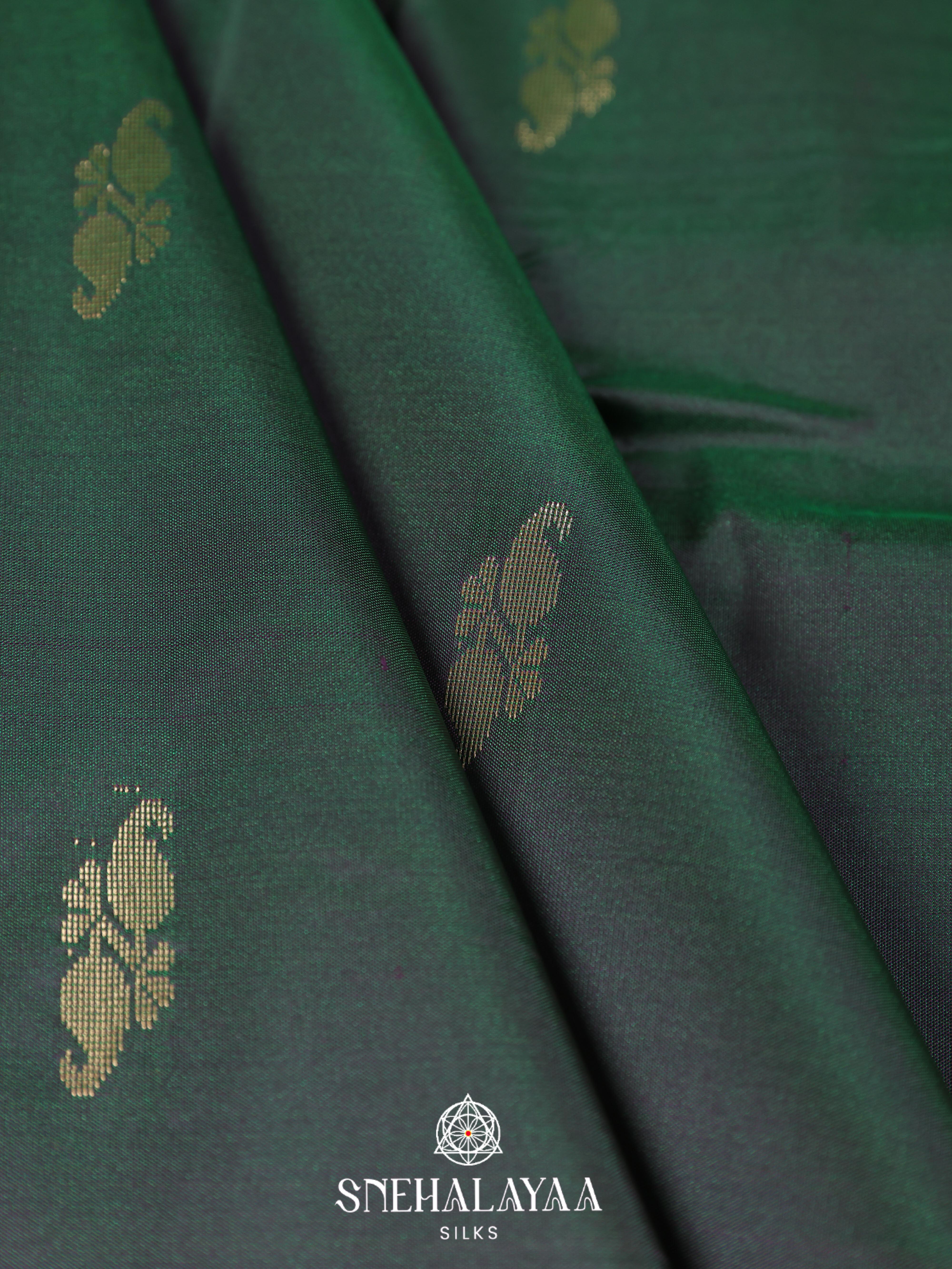 Forest Green Art Silk Saree