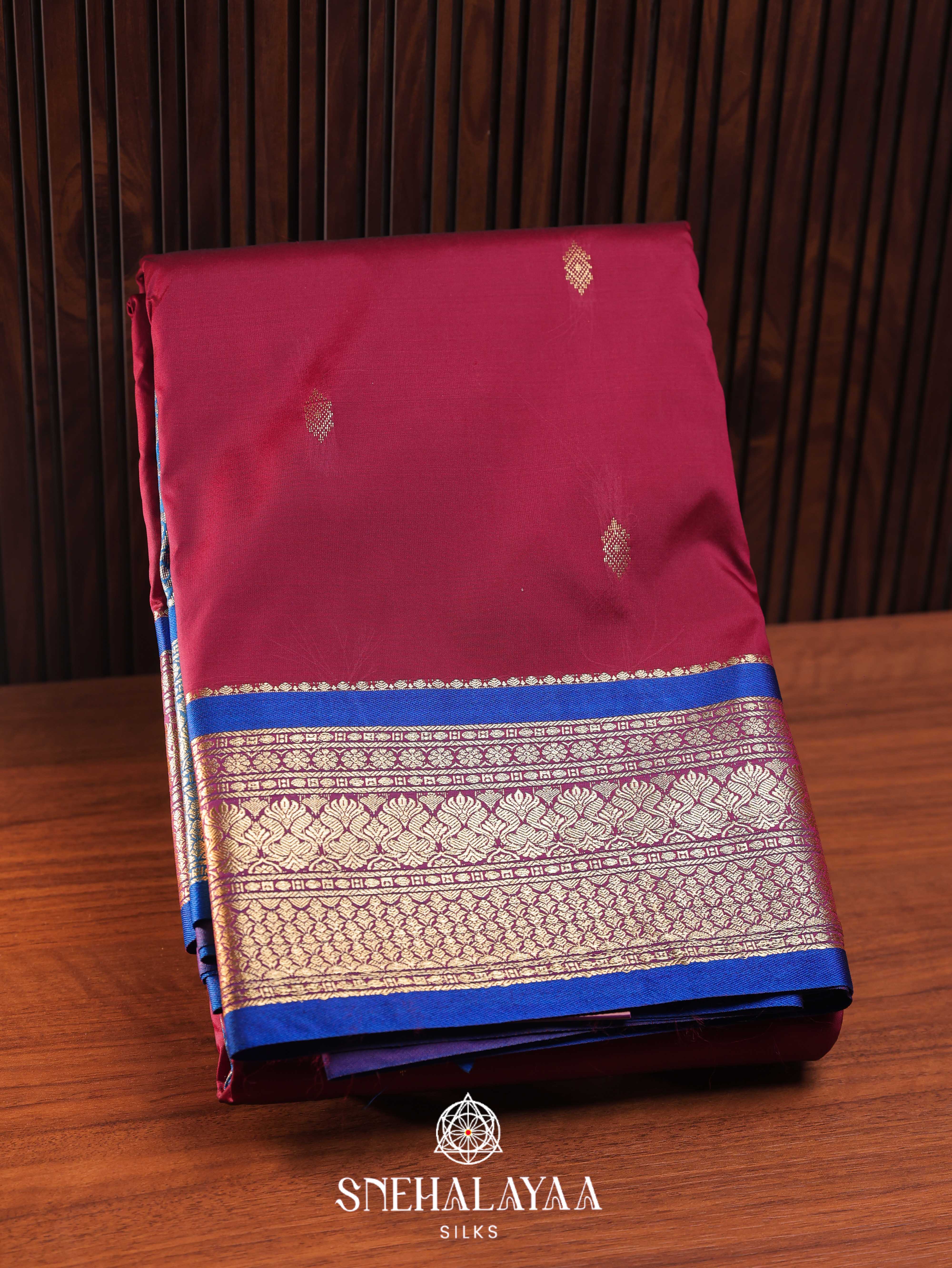 Maroon Art Silk Saree