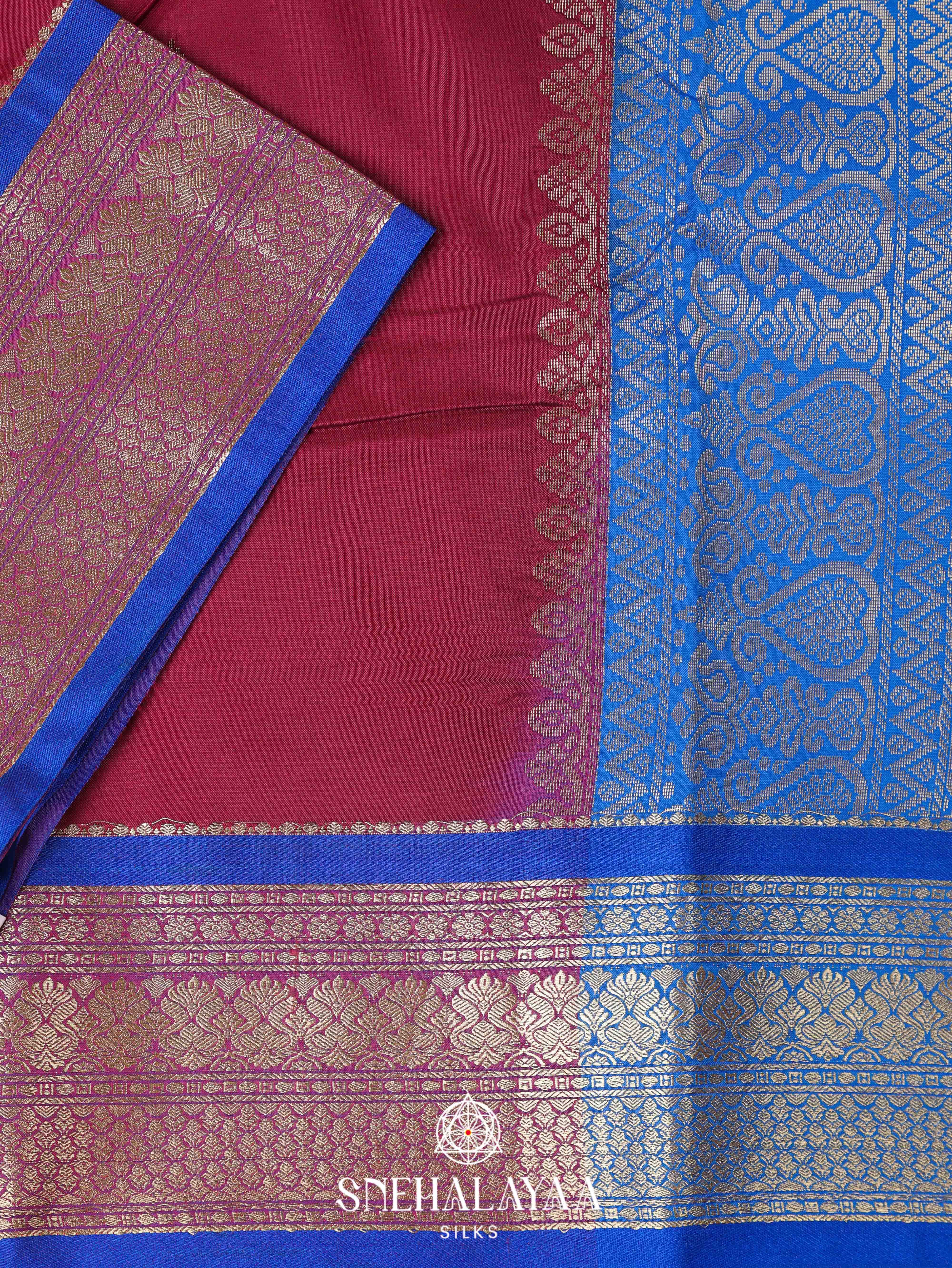 Maroon Art Silk Saree