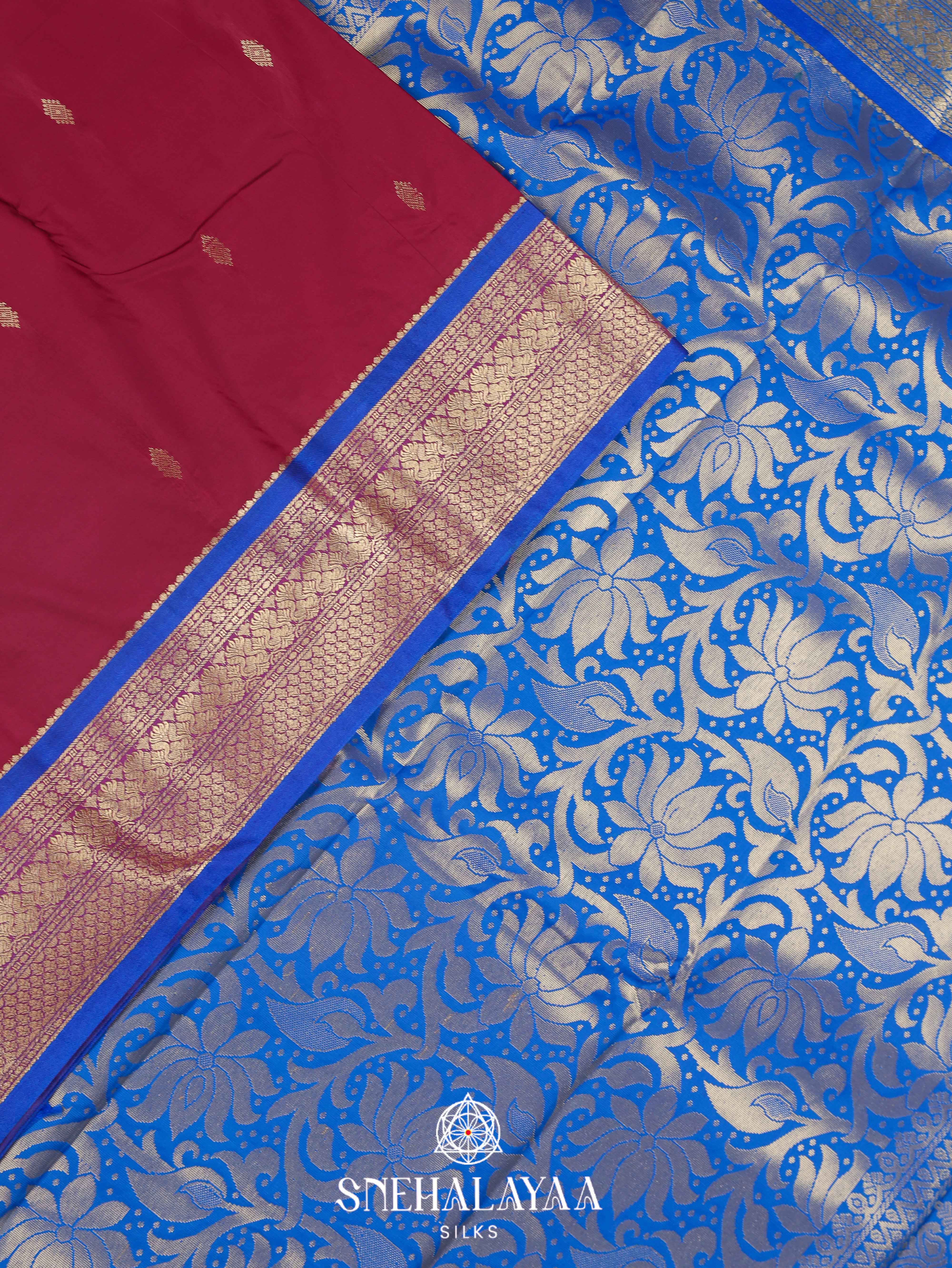 Maroon Art Silk Saree