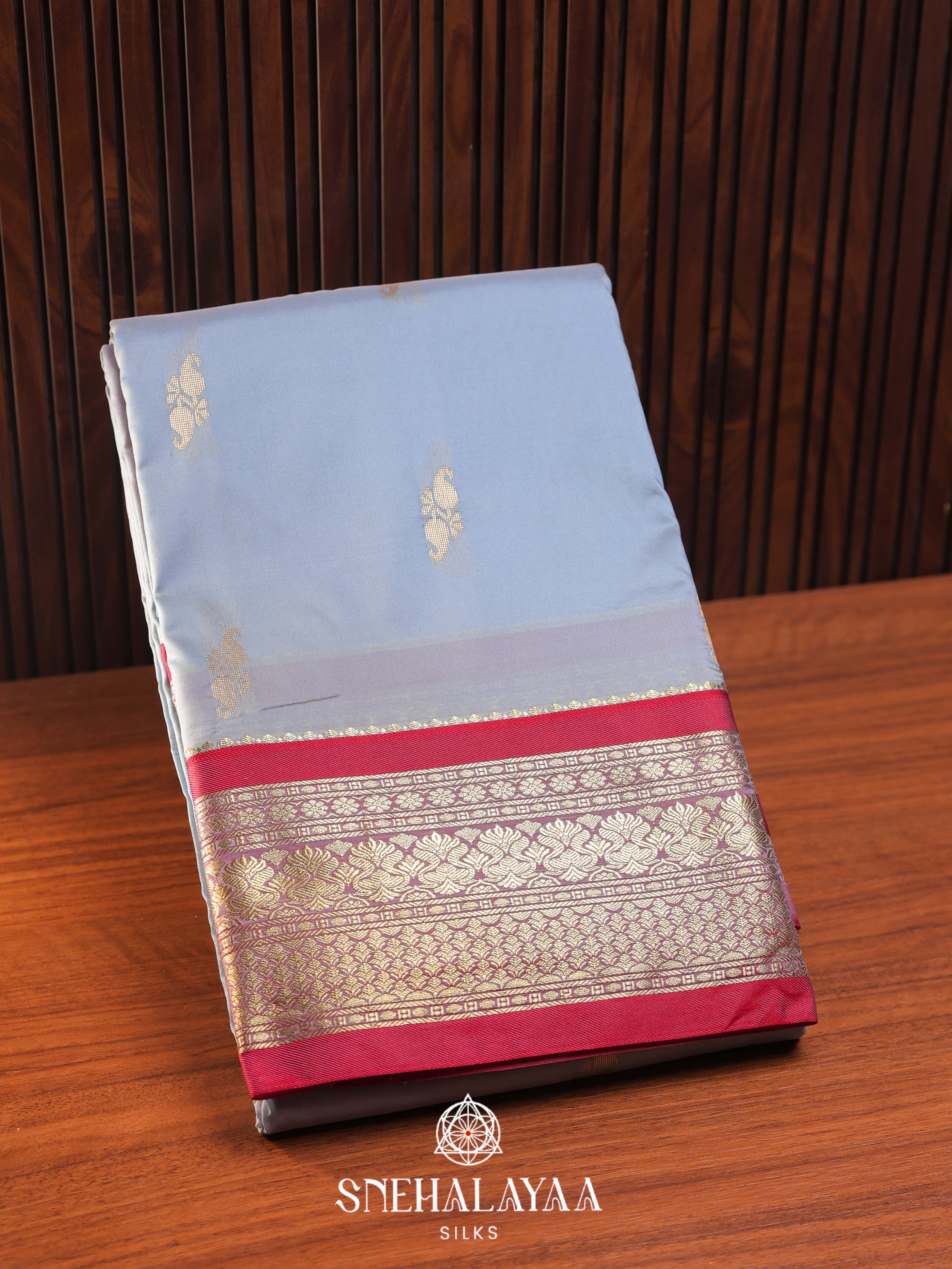 Pale Blue Art Silk Saree