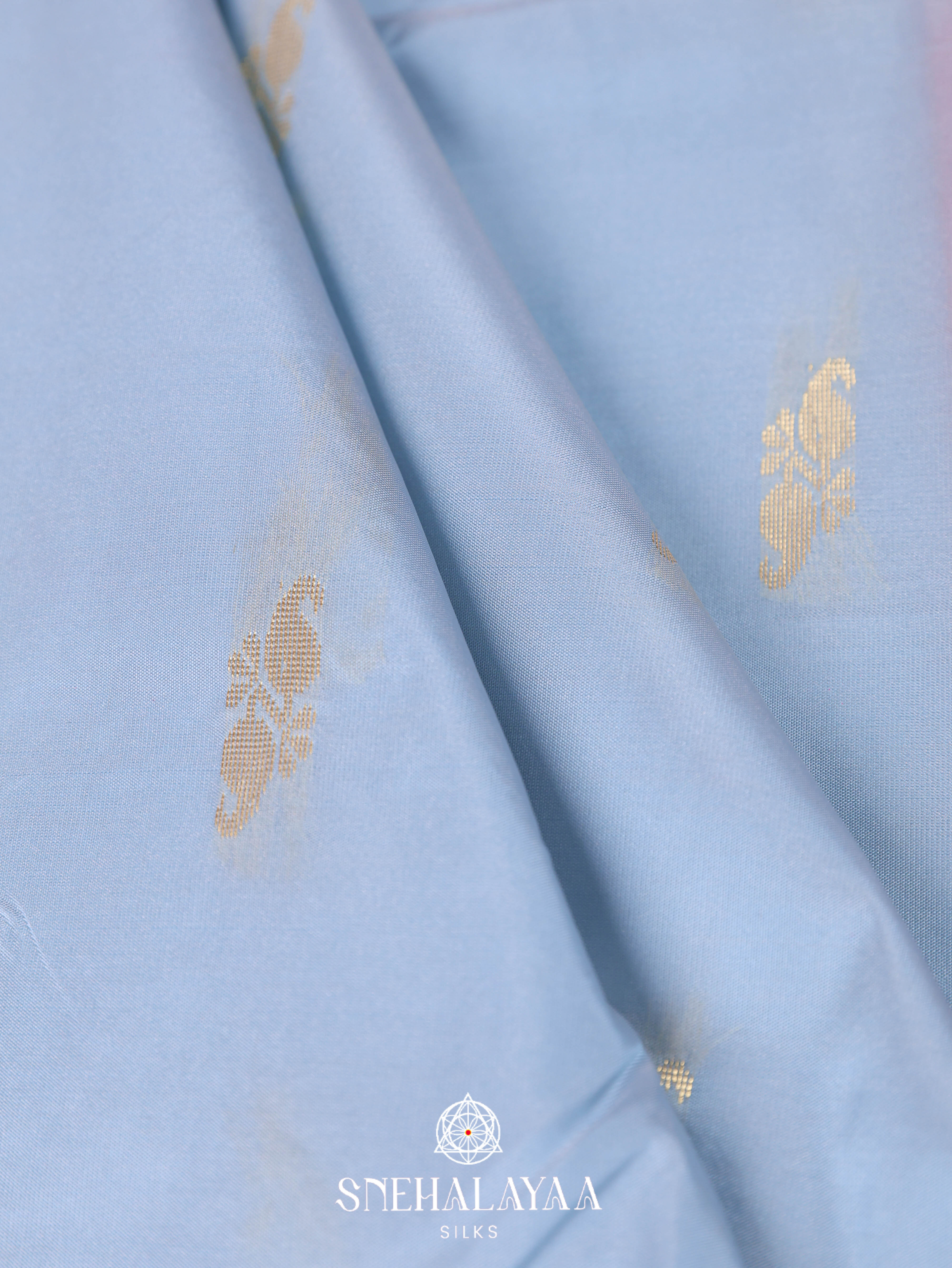 Pale Blue Art Silk Saree