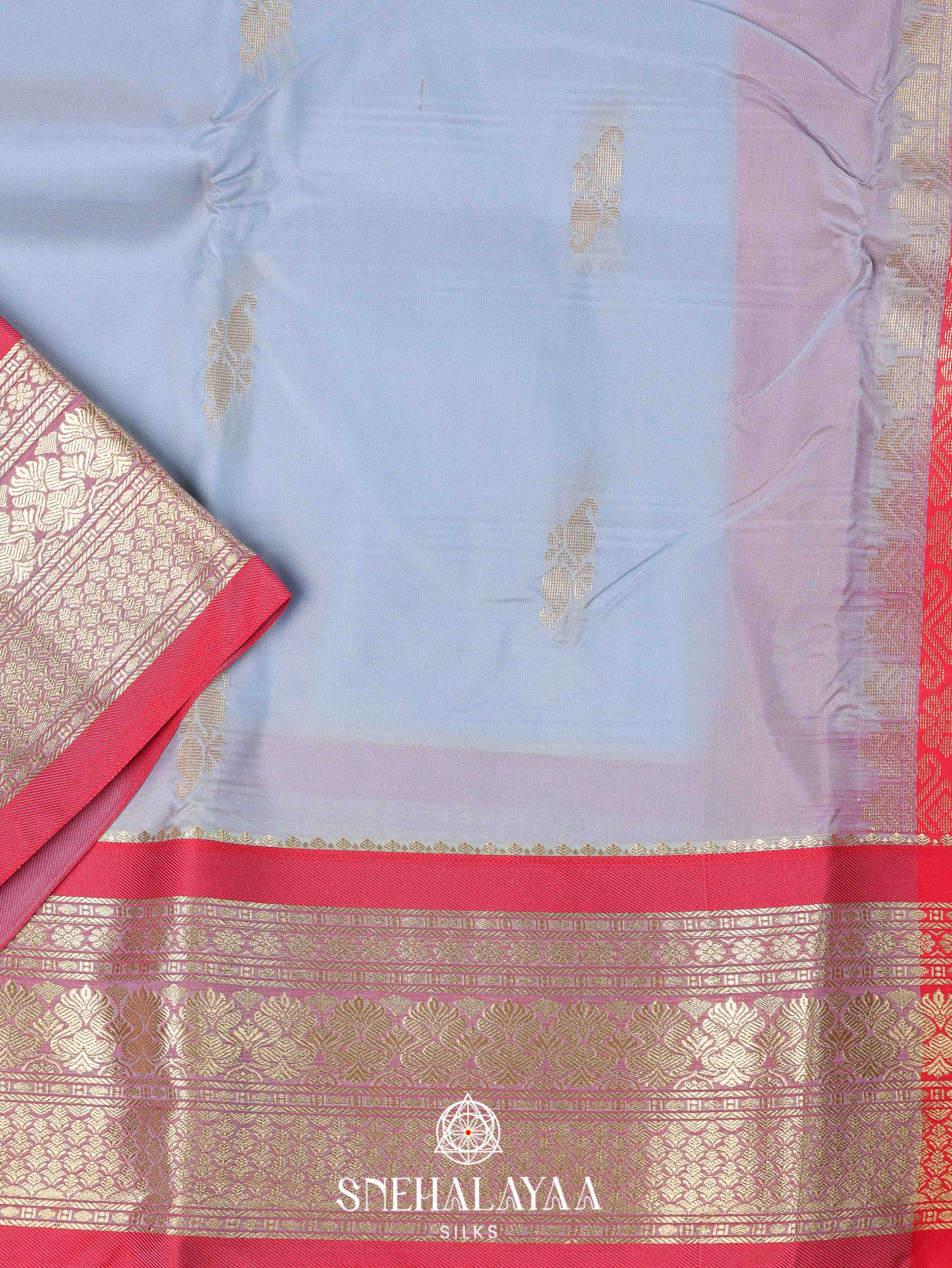 Pale Blue Art Silk Saree