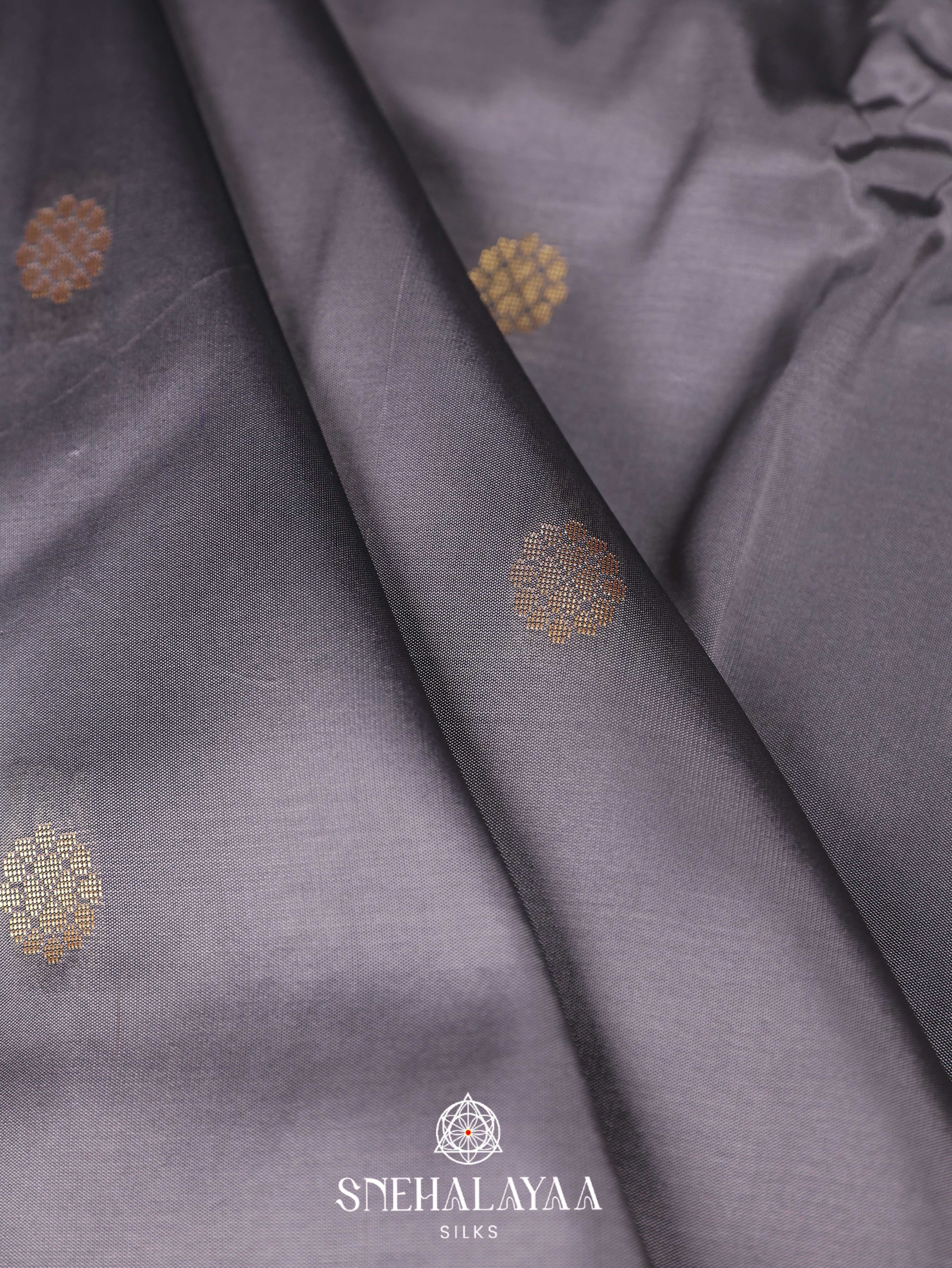 Grey Art Silk Saree