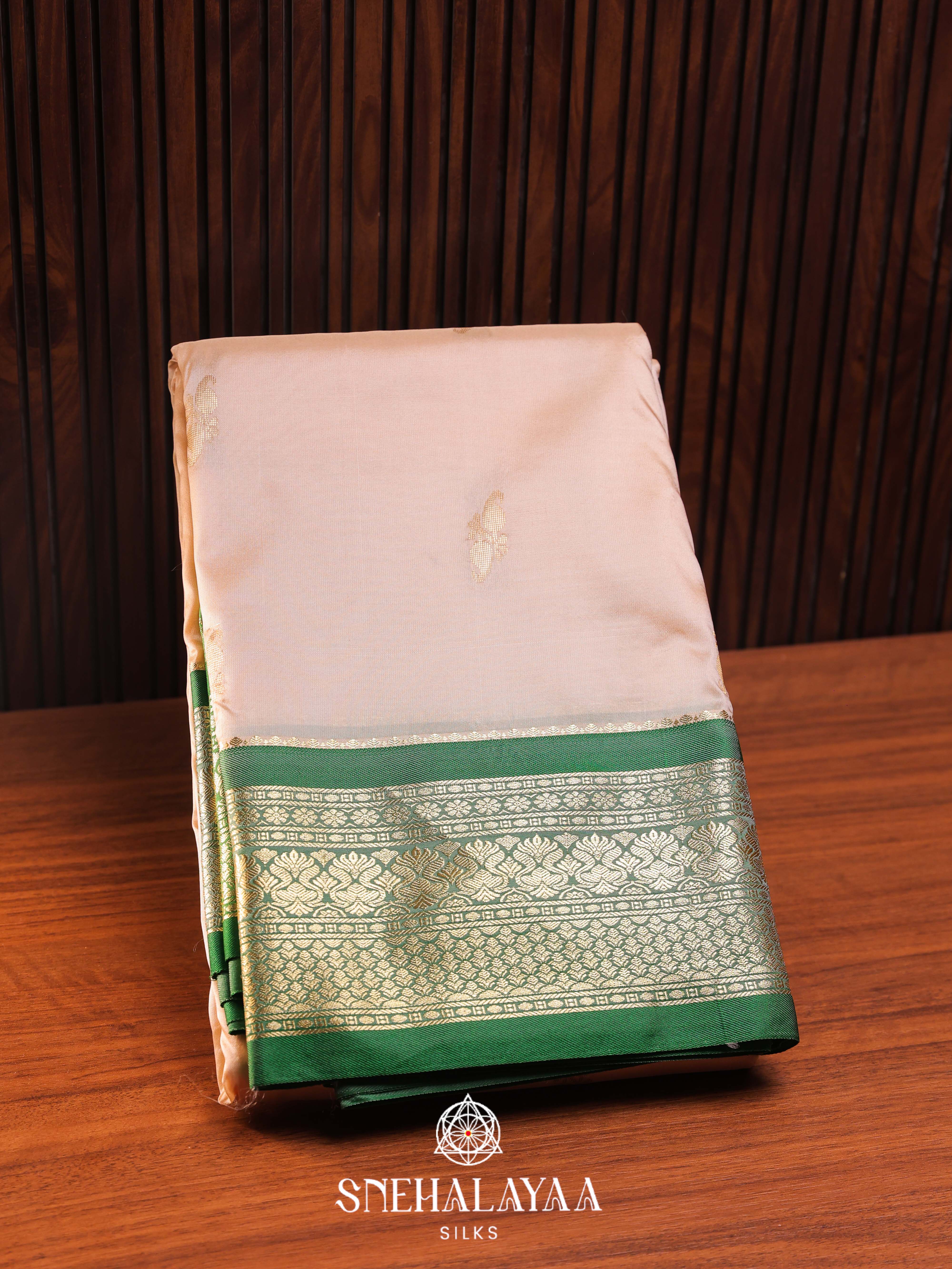 Cream Art Silk Saree