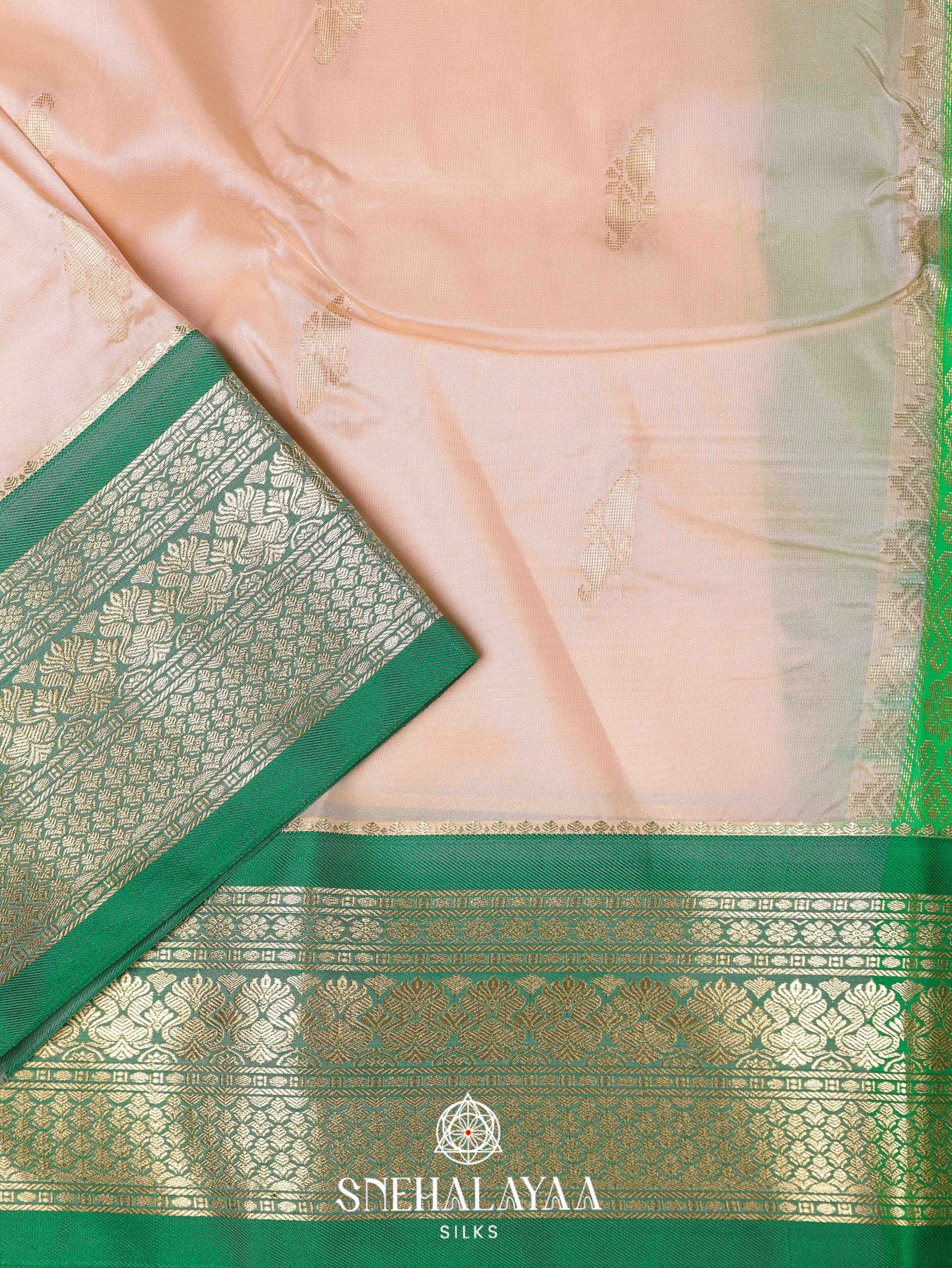 Cream Art Silk Saree