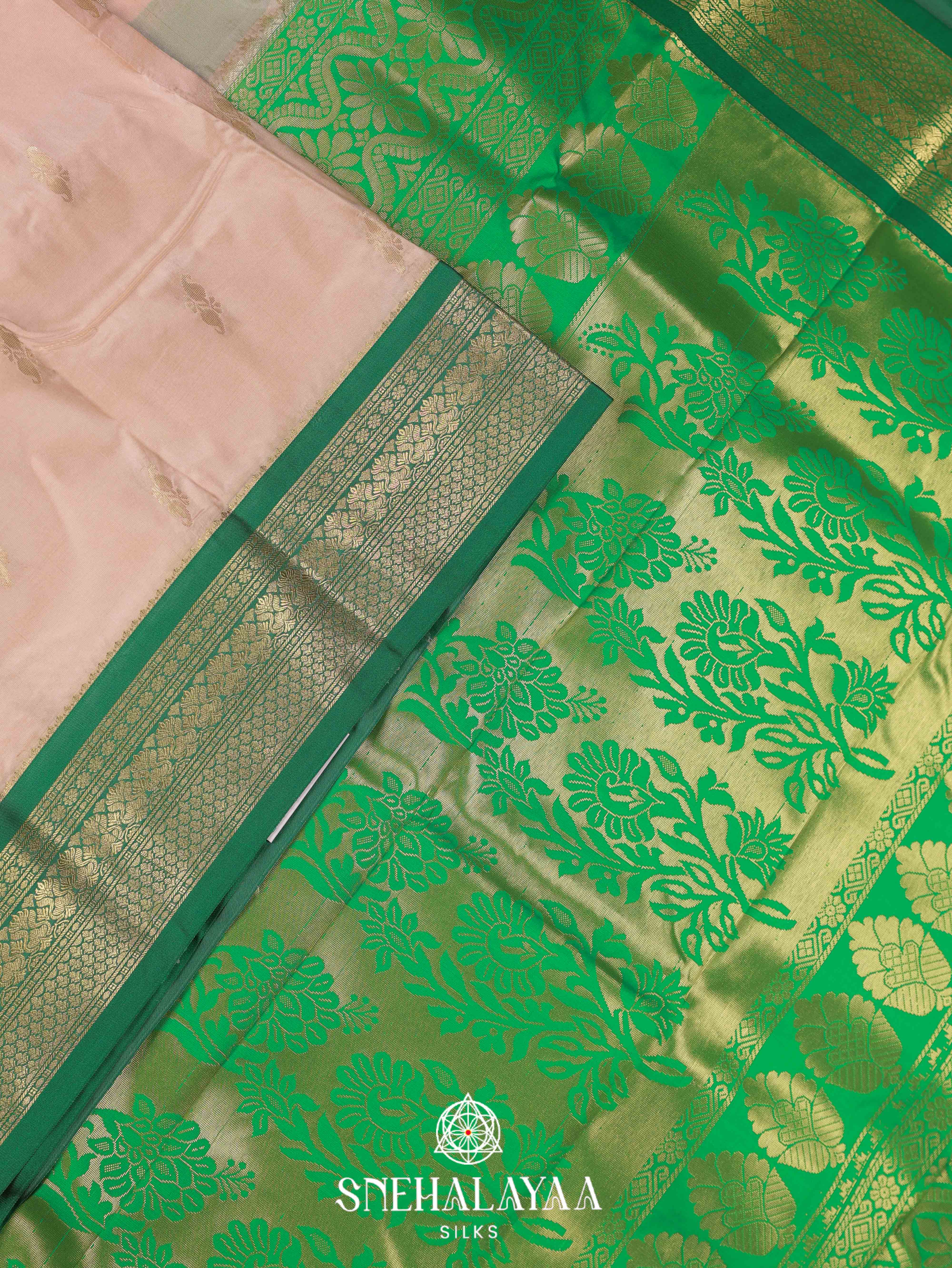 Cream Art Silk Saree