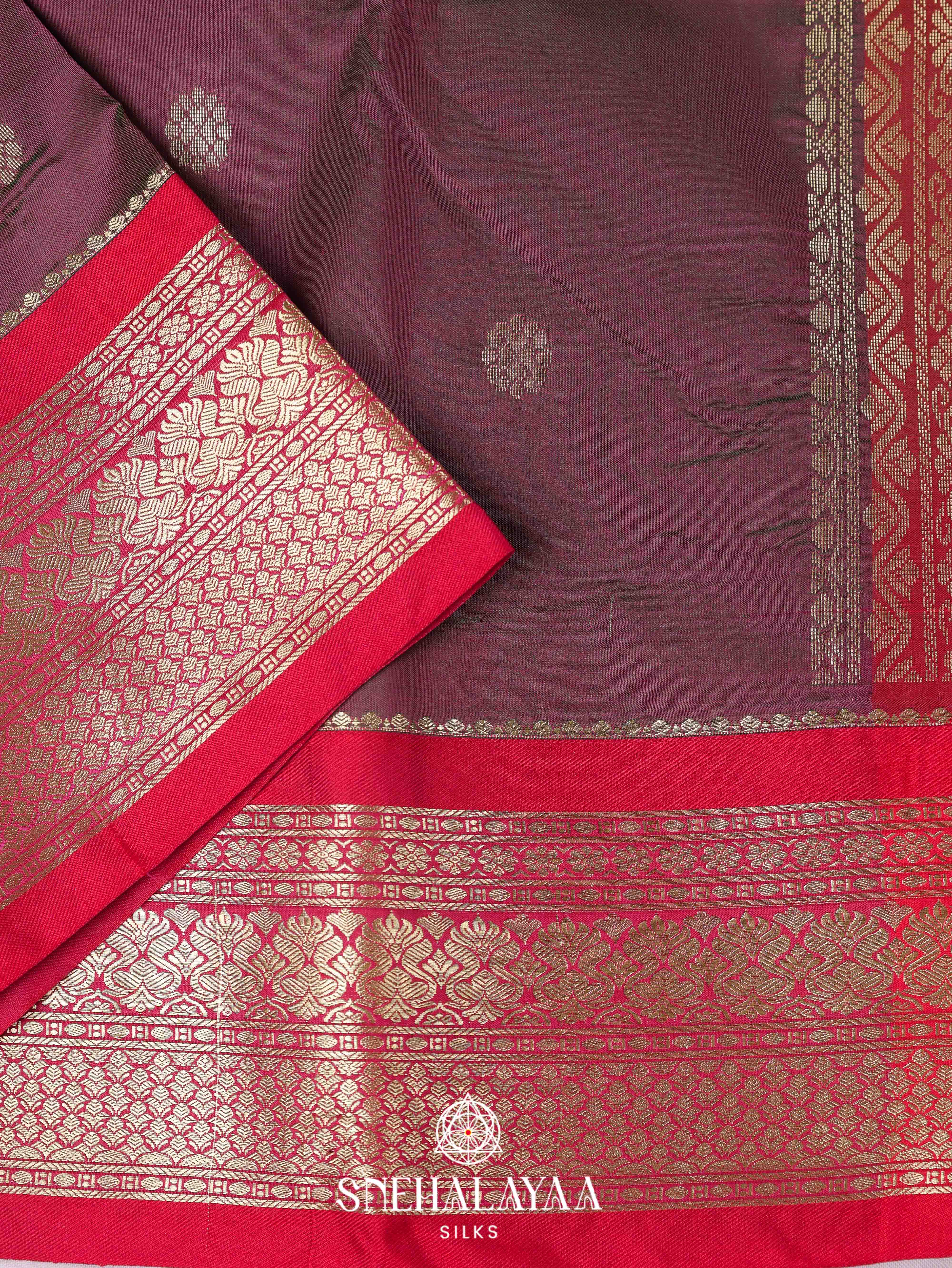 Coffee Brown Art Silk Saree