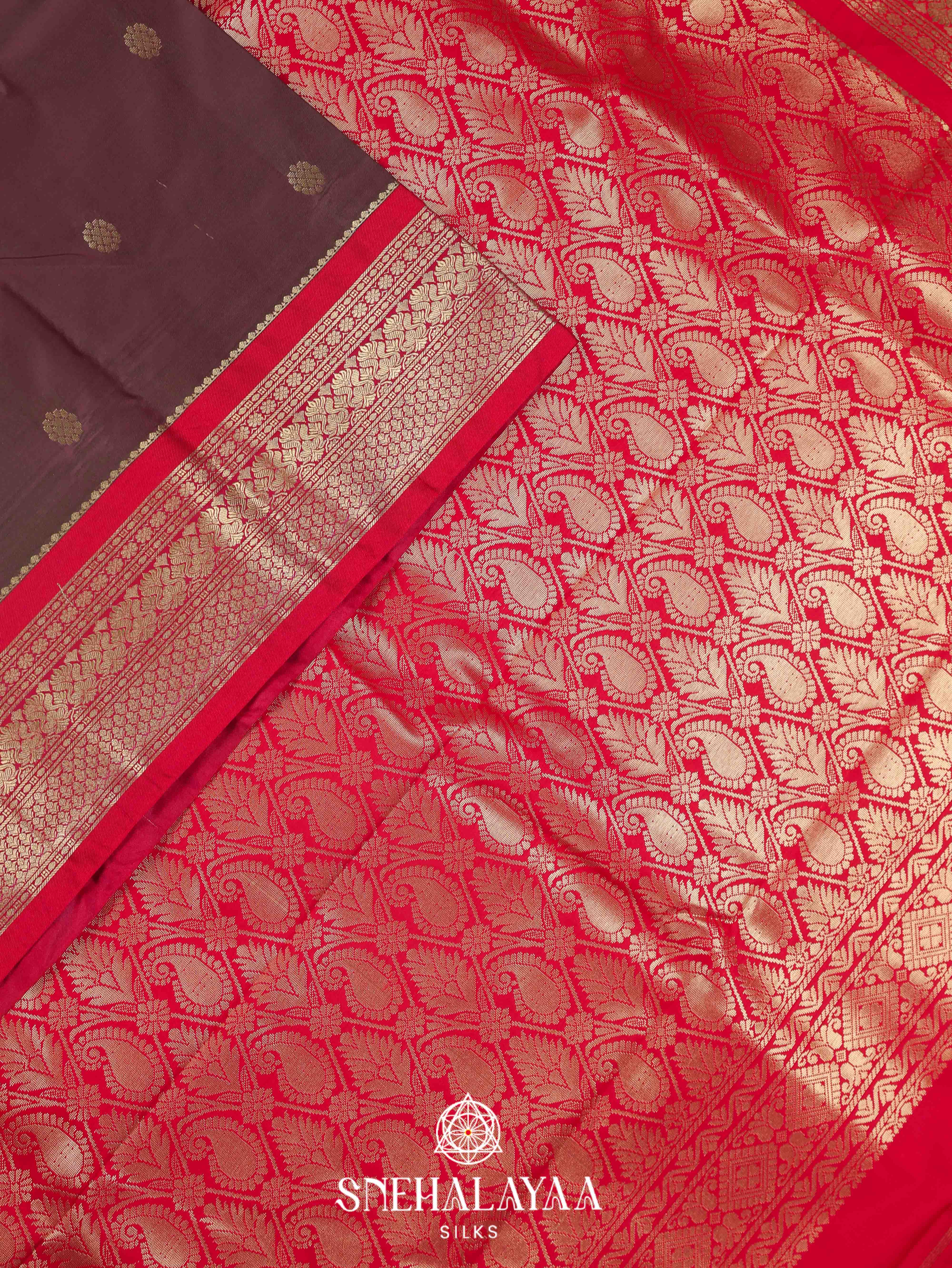 Coffee Brown Art Silk Saree