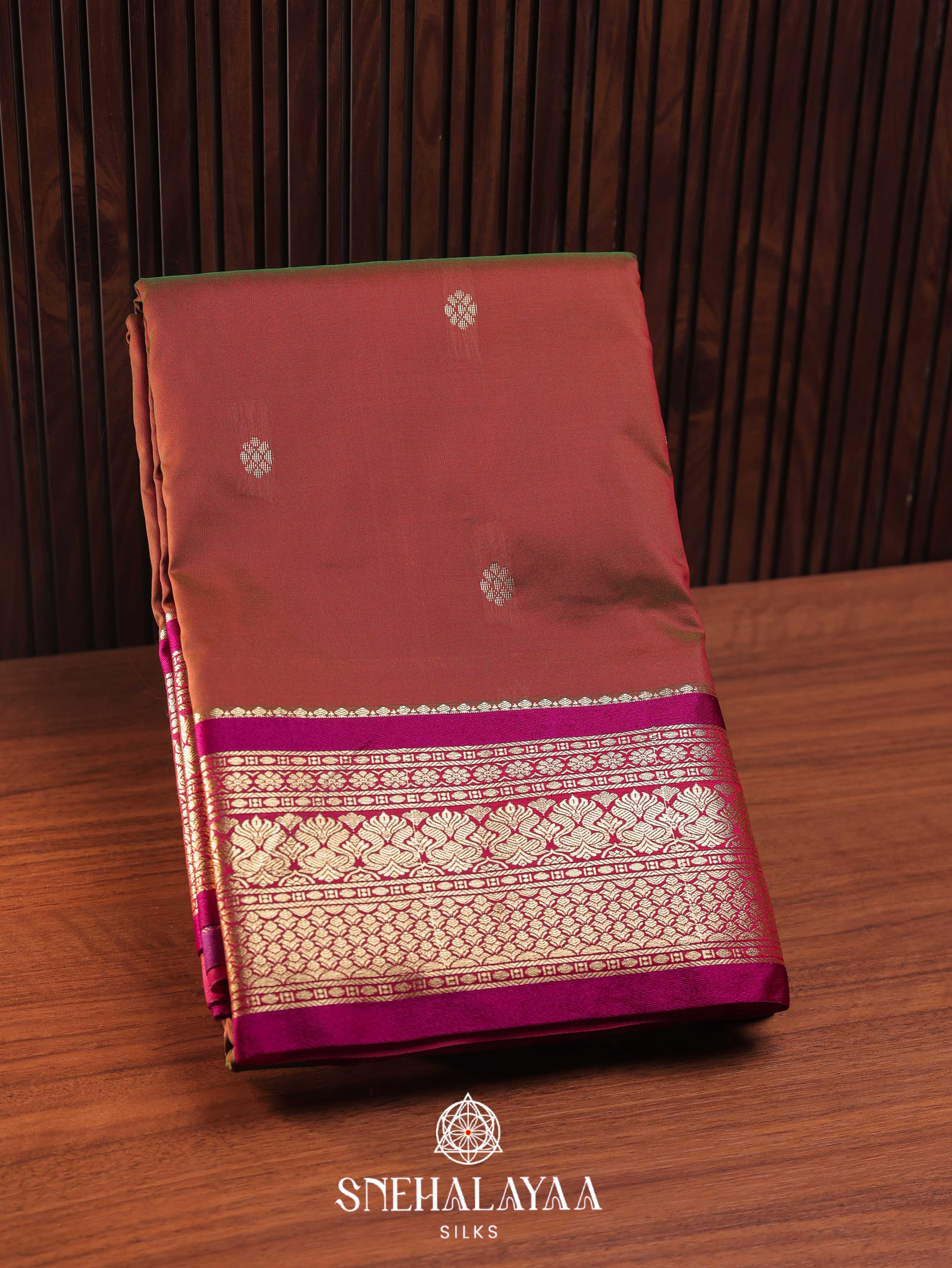 Brown Art Silk Saree