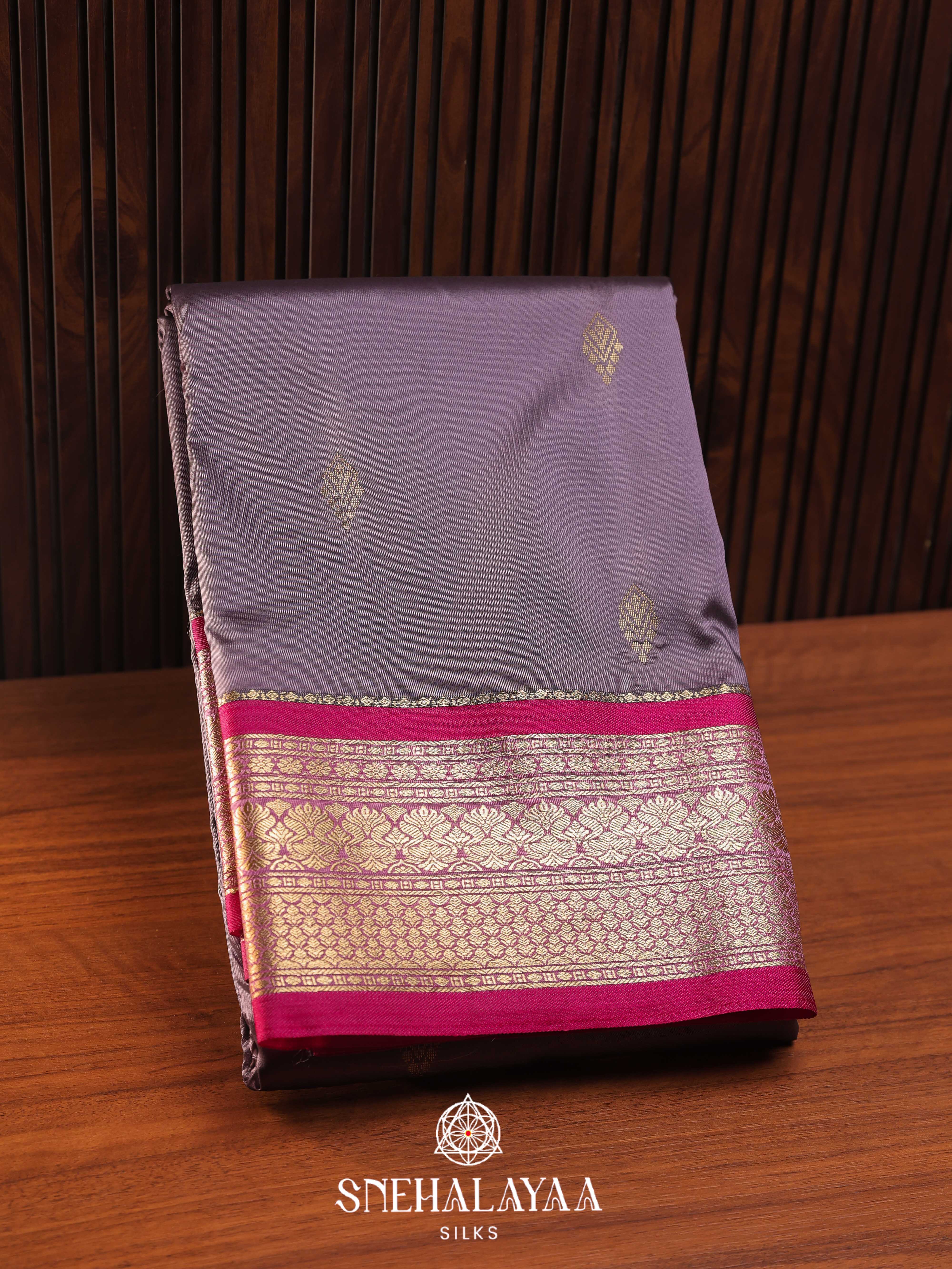 Grey Art Silk Saree