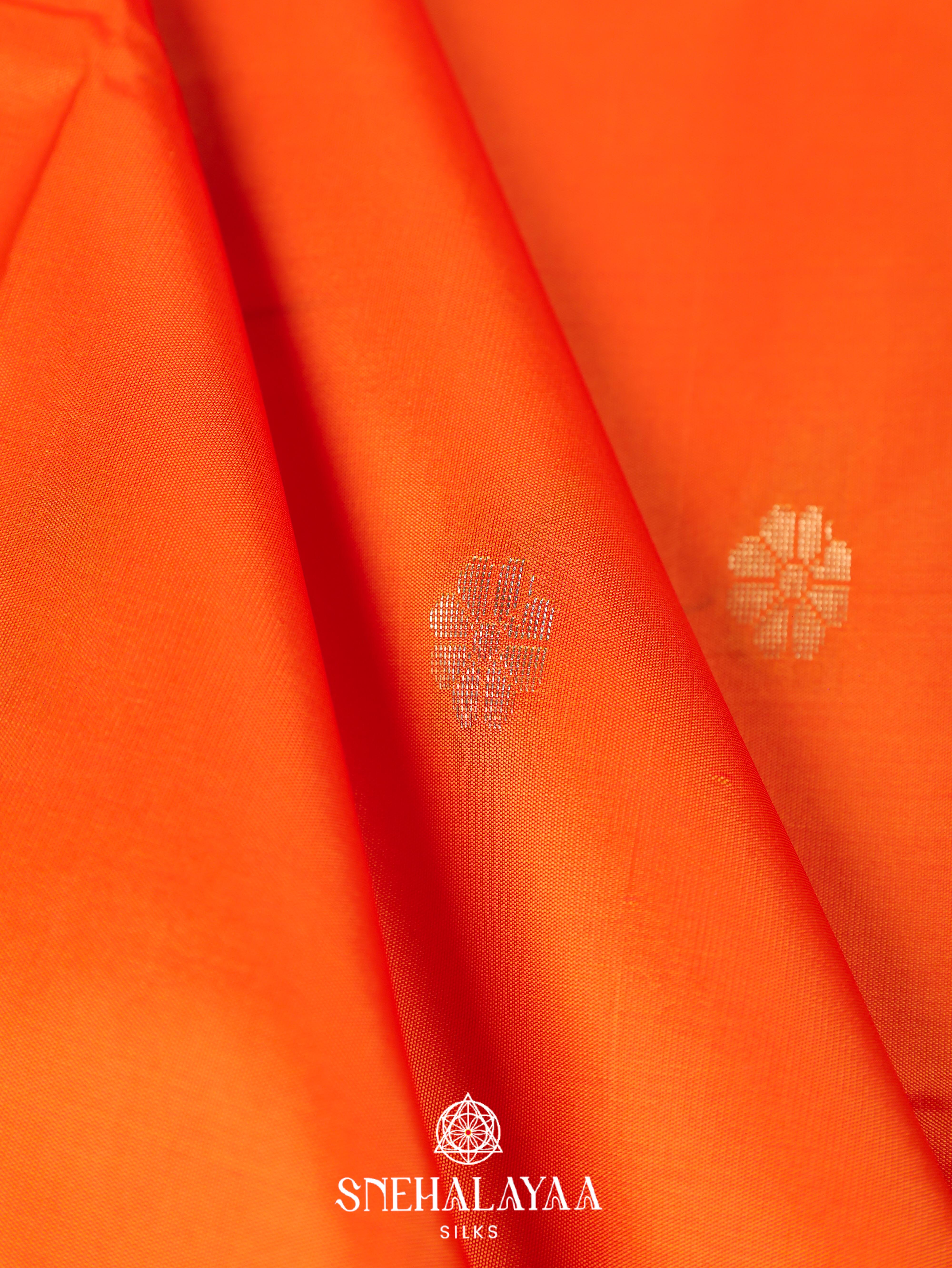 Rust Orange Art Silk Saree