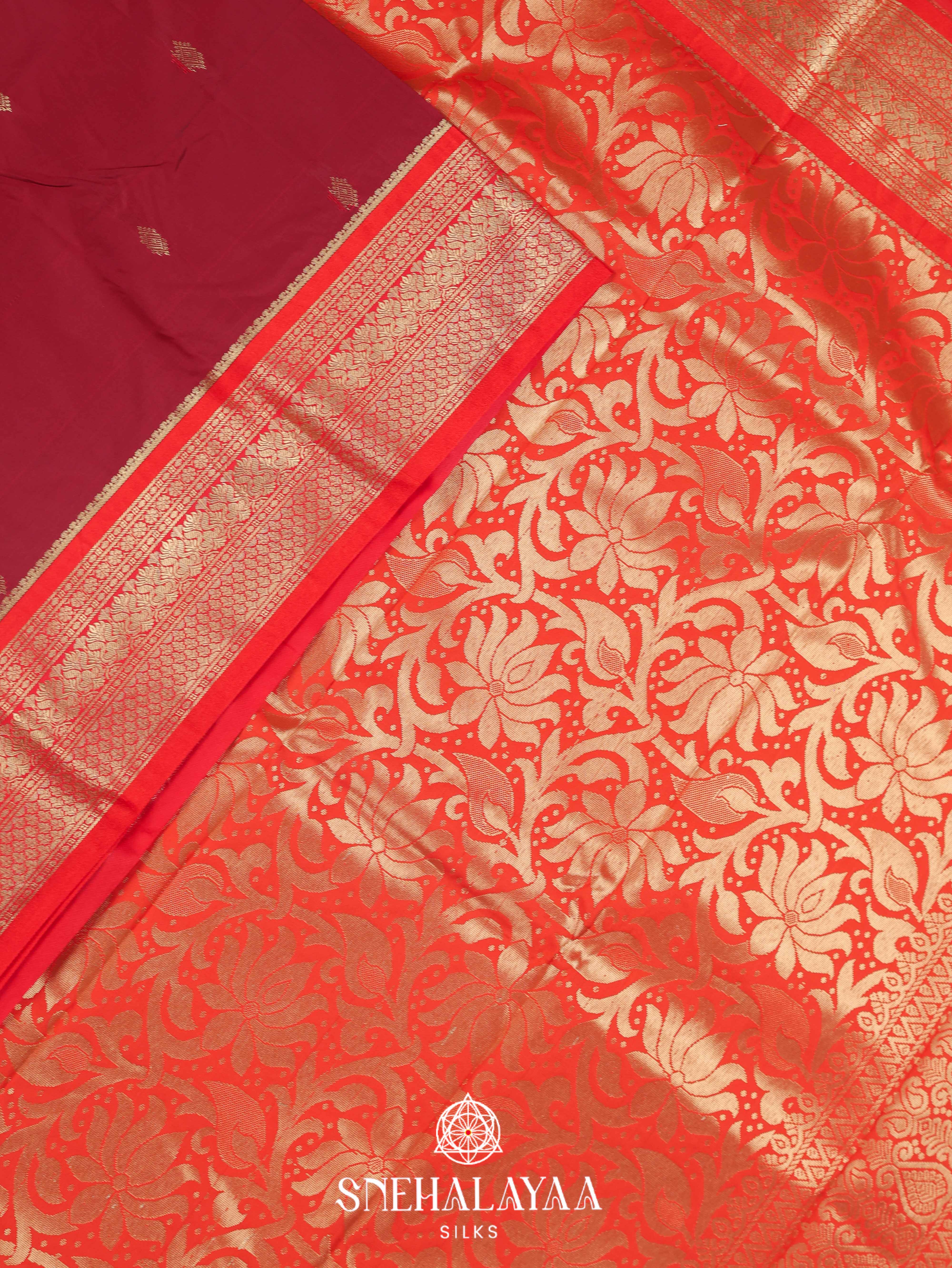 Maroon Art Silk Saree