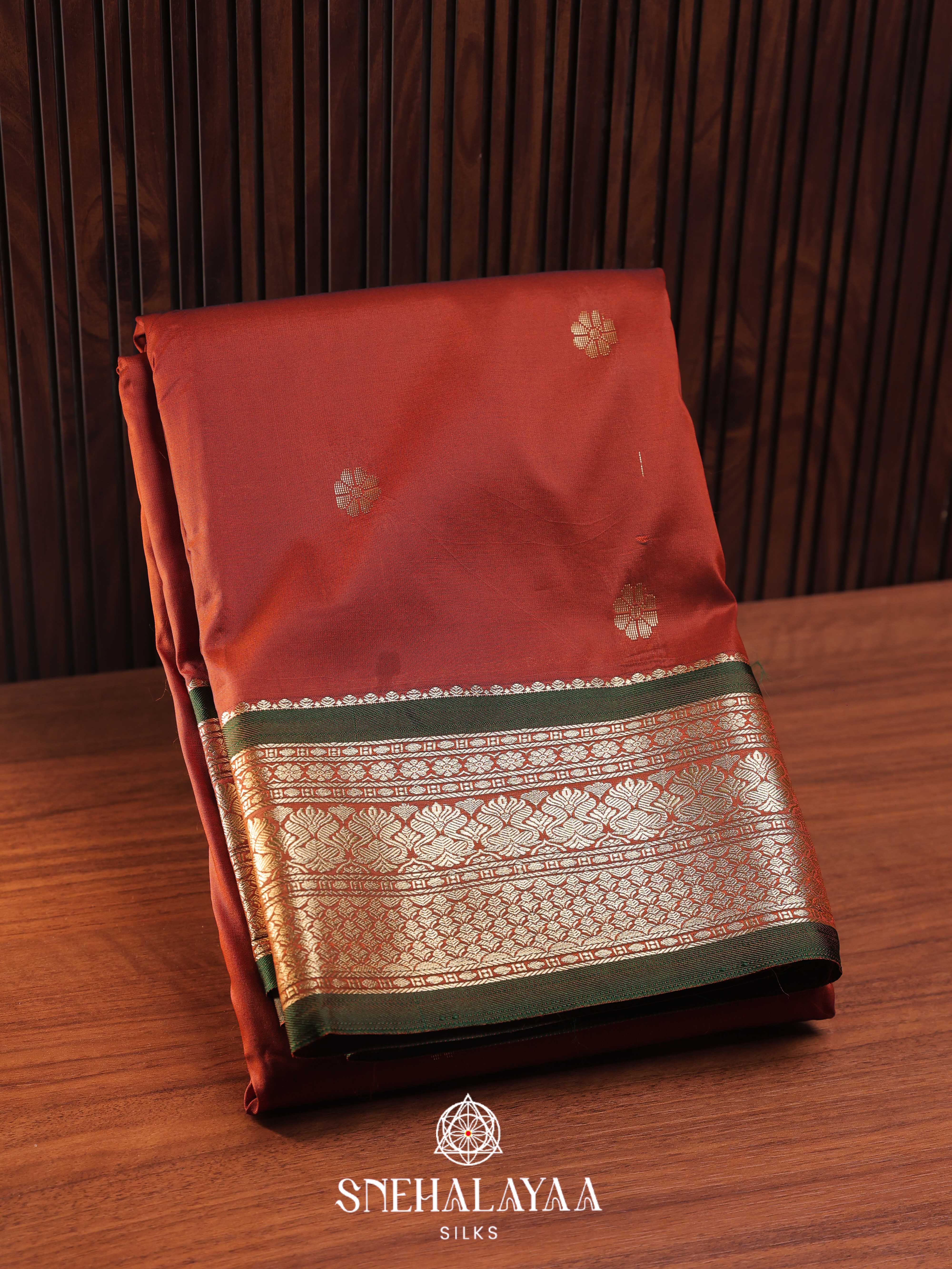 Brown Art Silk Saree
