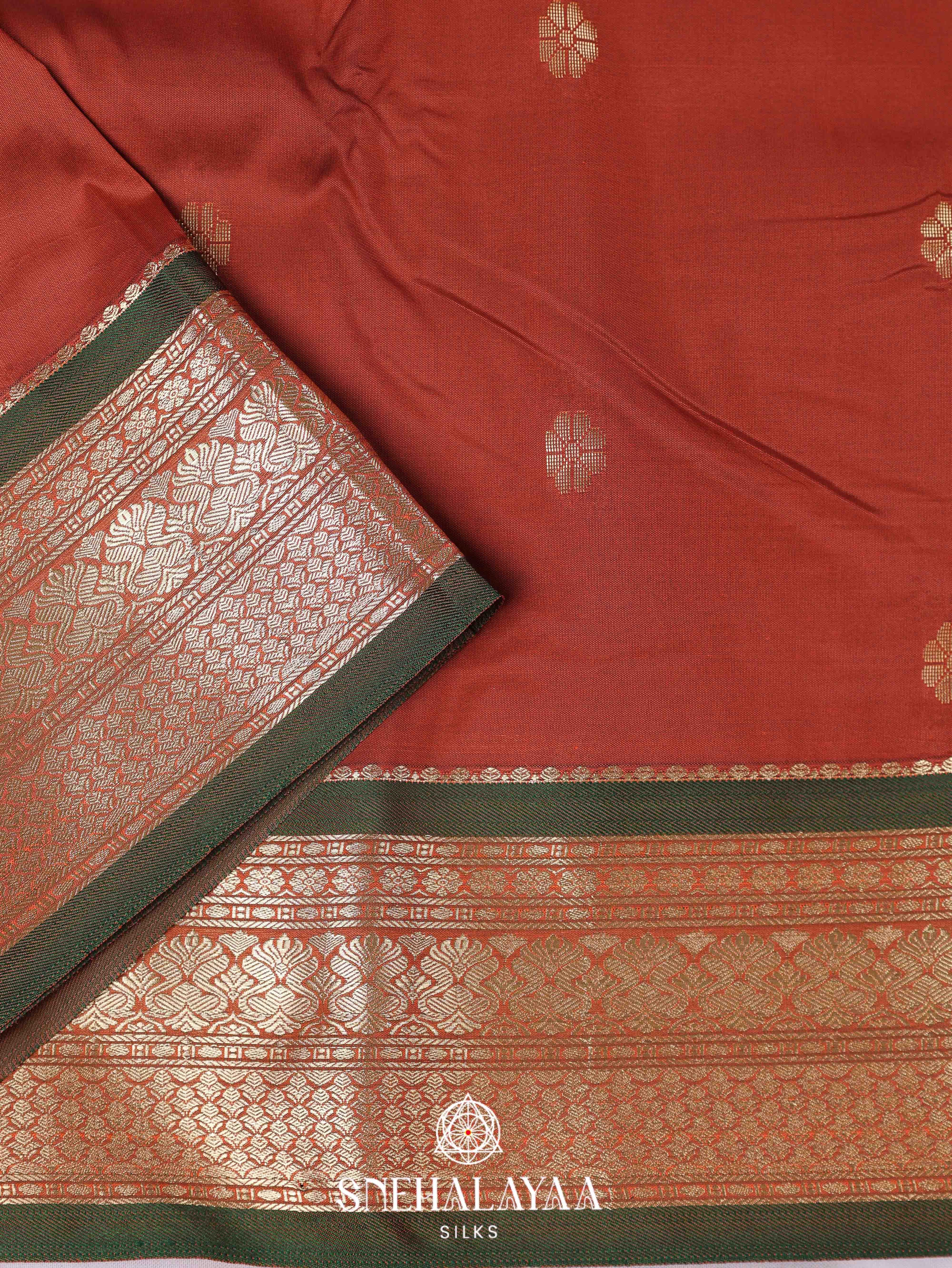 Brown Art Silk Saree