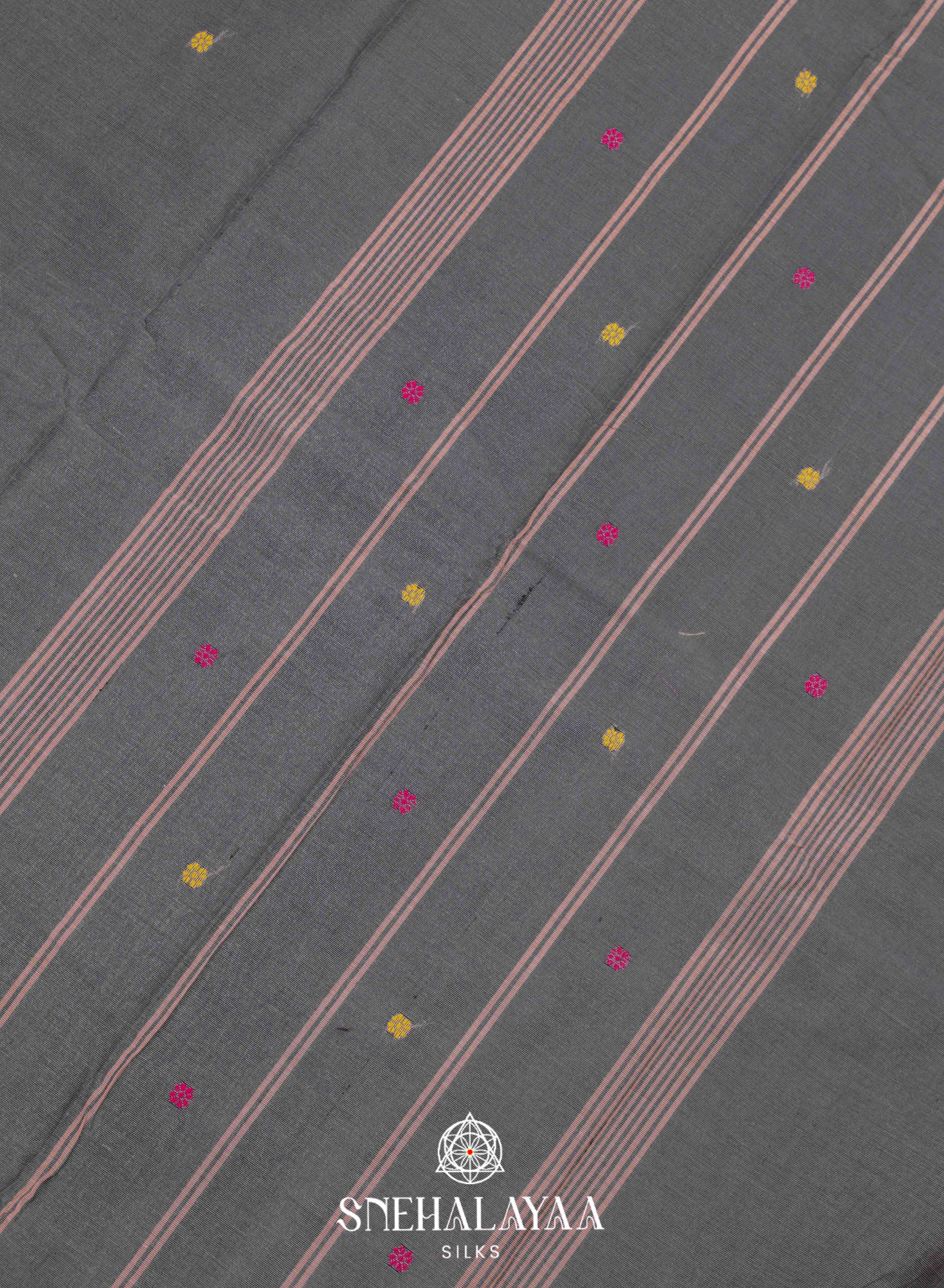 Grey  Kanchi Cotton Saree