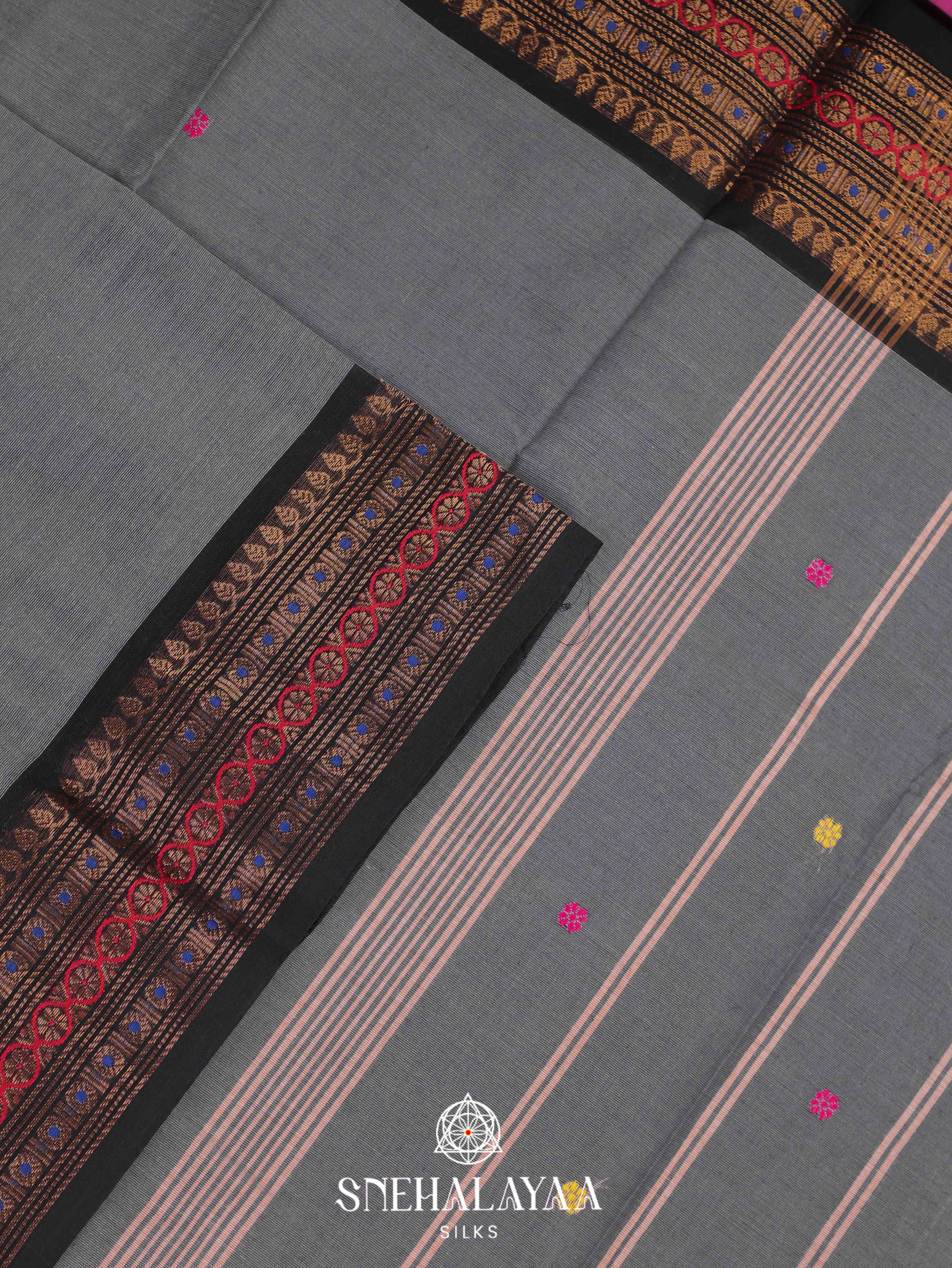 Grey  Kanchi Cotton Saree