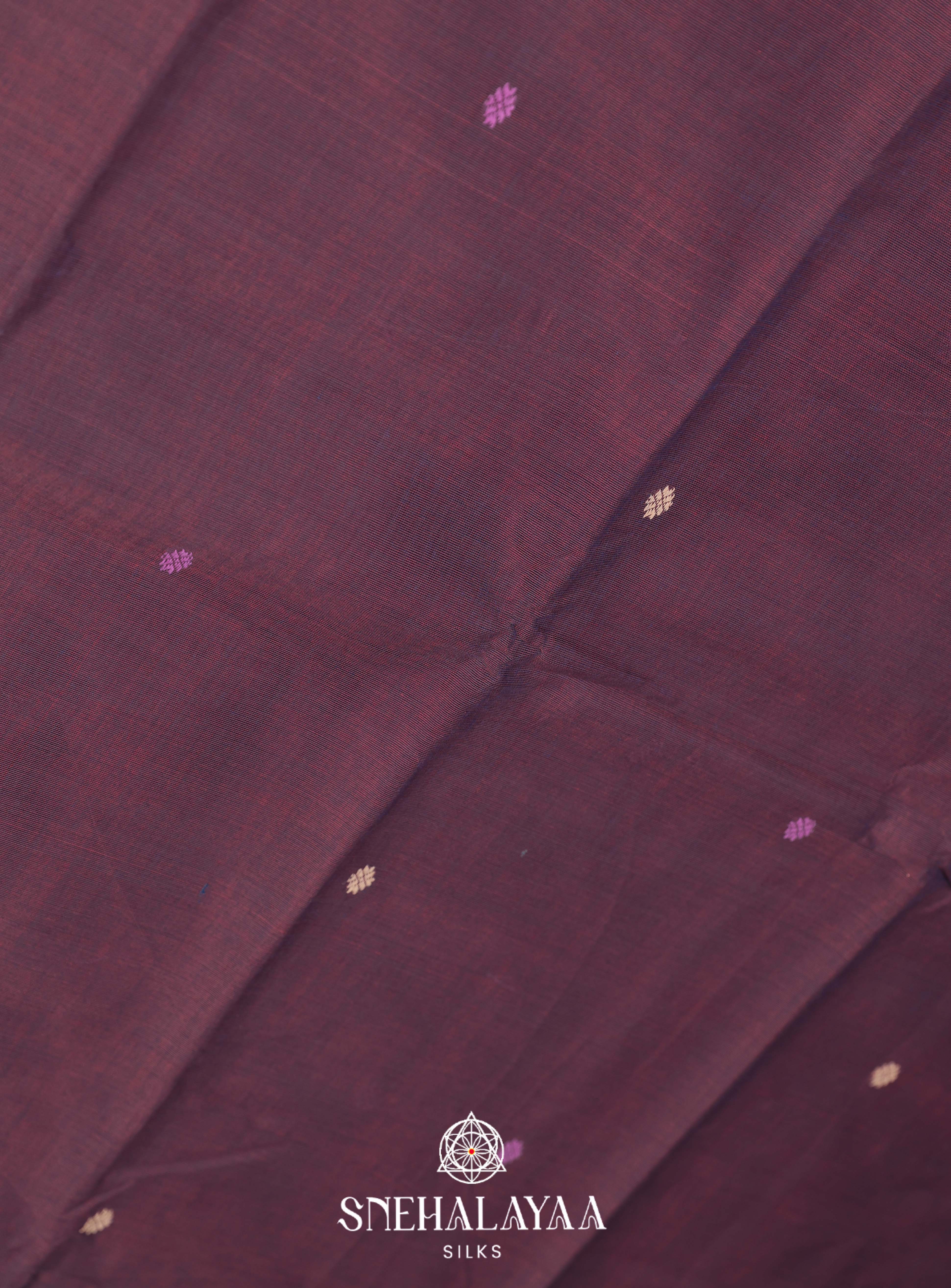 Plum Purple  Kanchi Cotton Saree