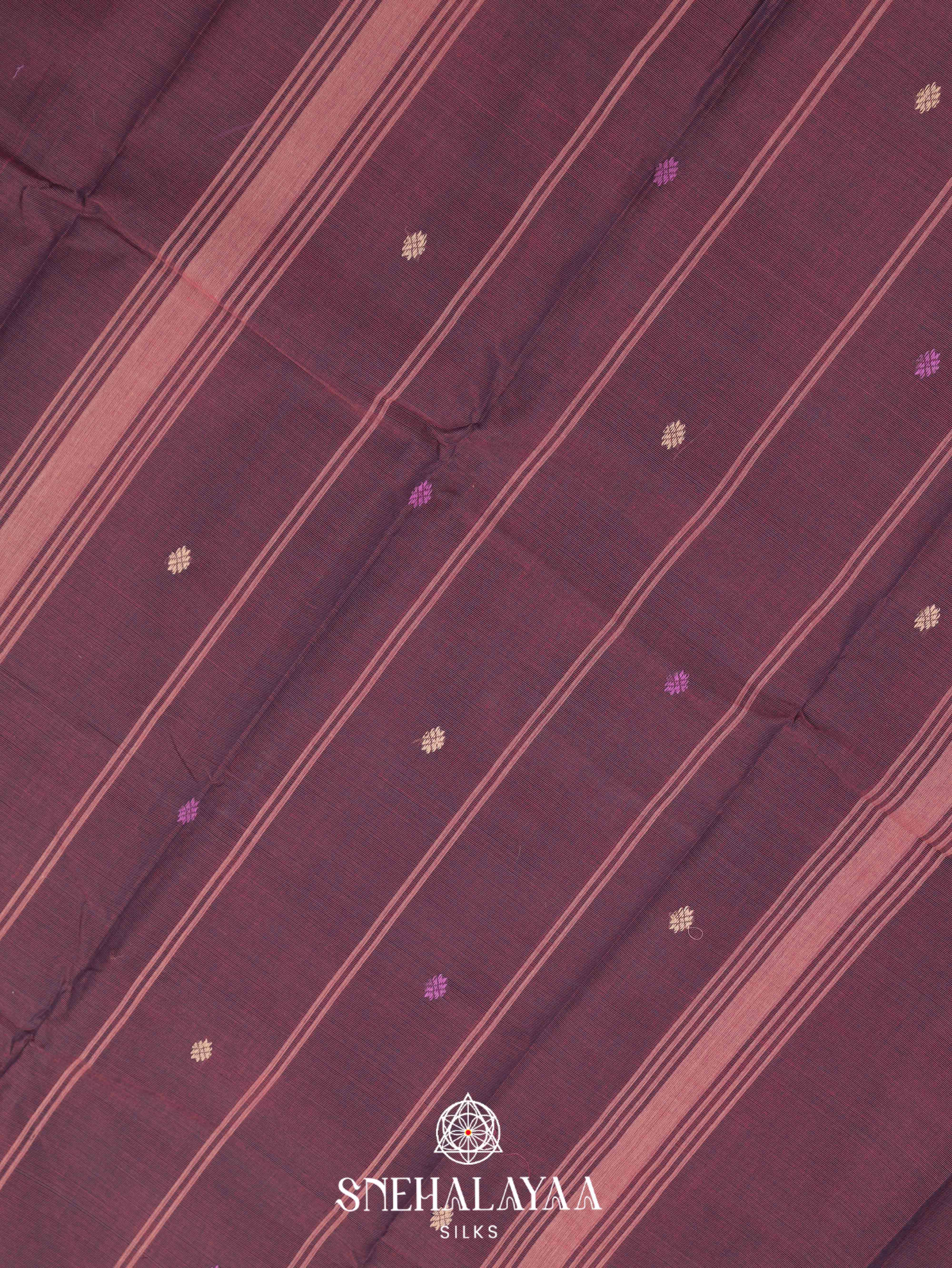 Plum Purple  Kanchi Cotton Saree