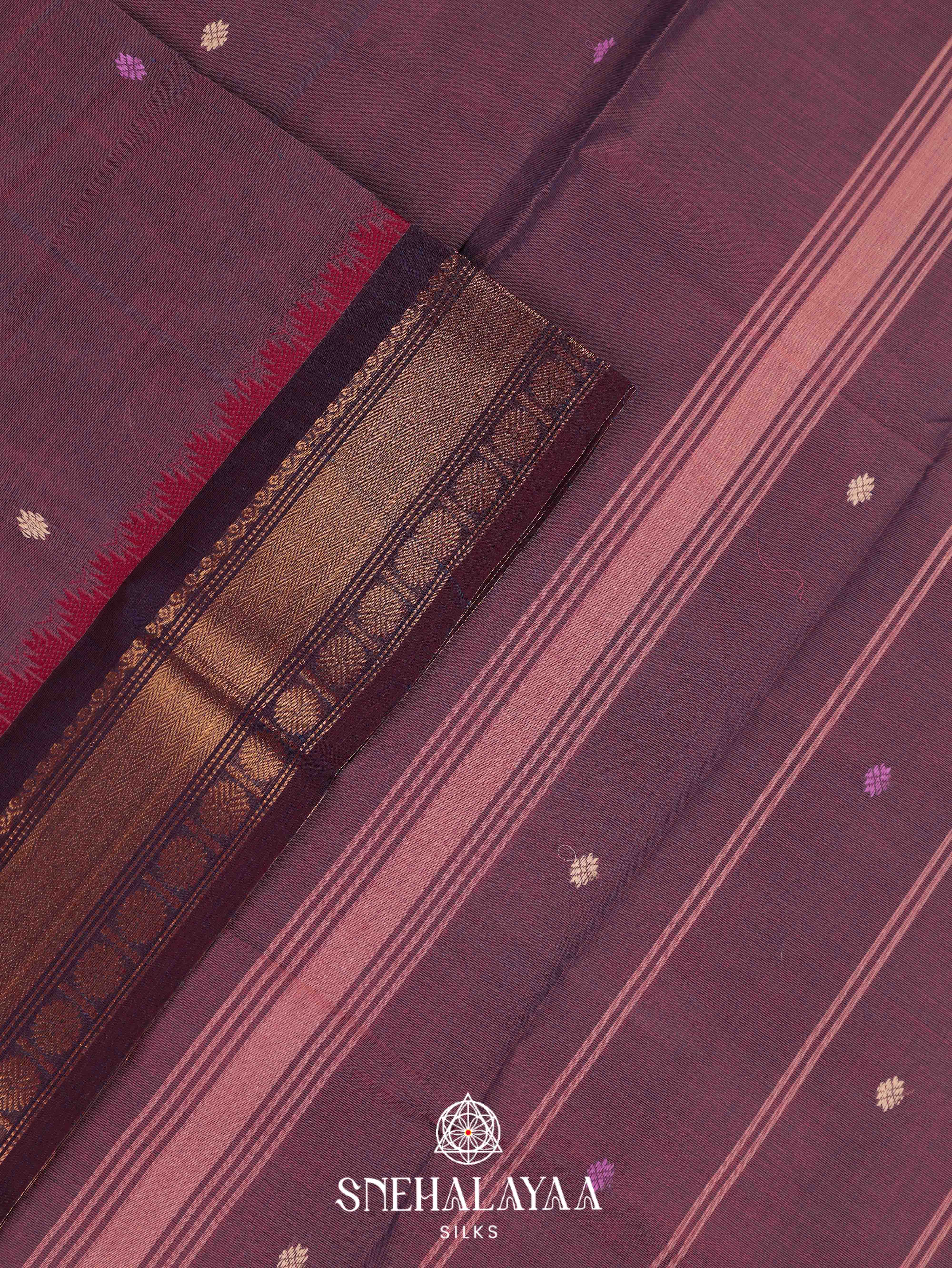 Plum Purple  Kanchi Cotton Saree
