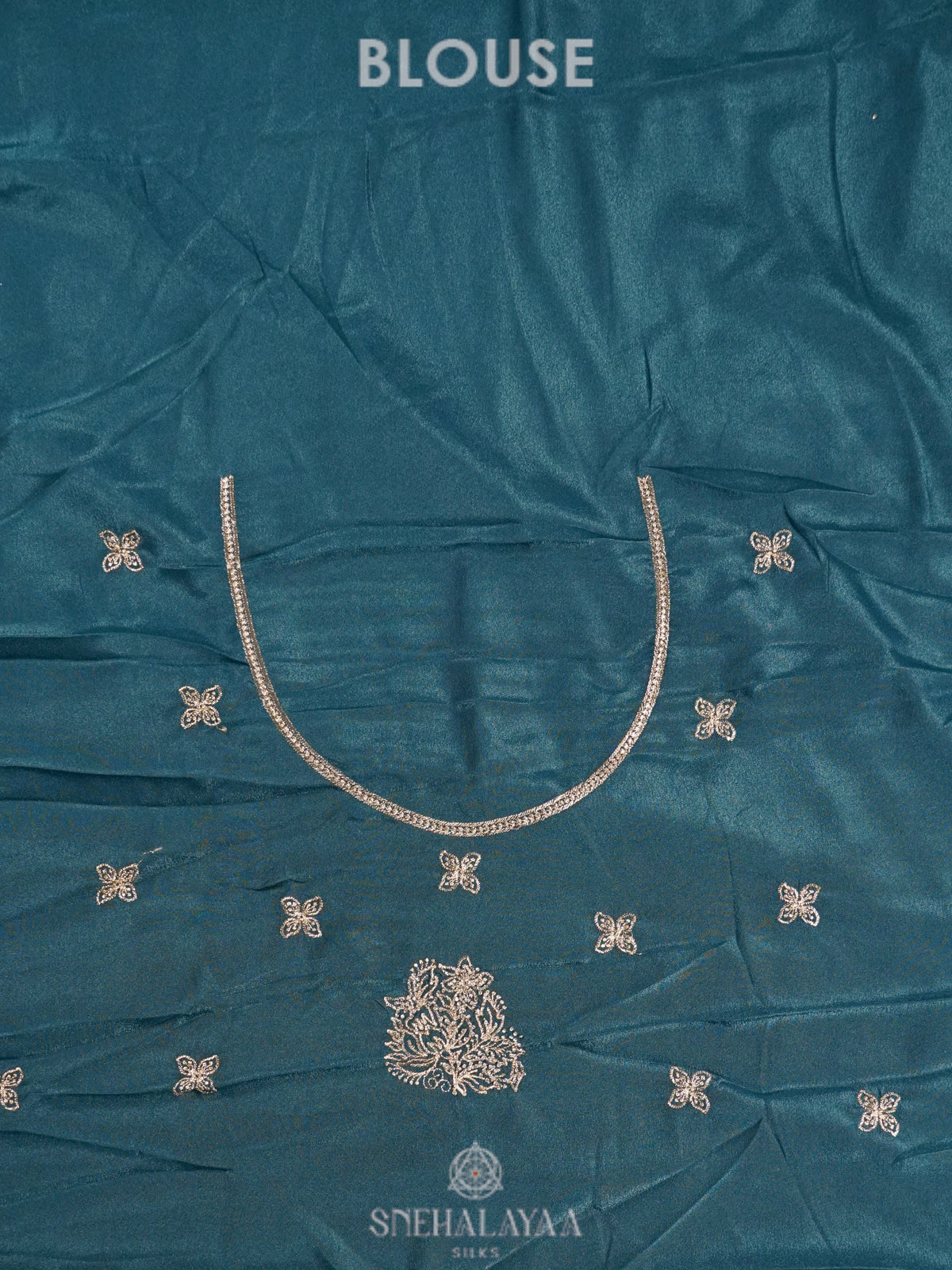 Peacock Blue Designer Saree