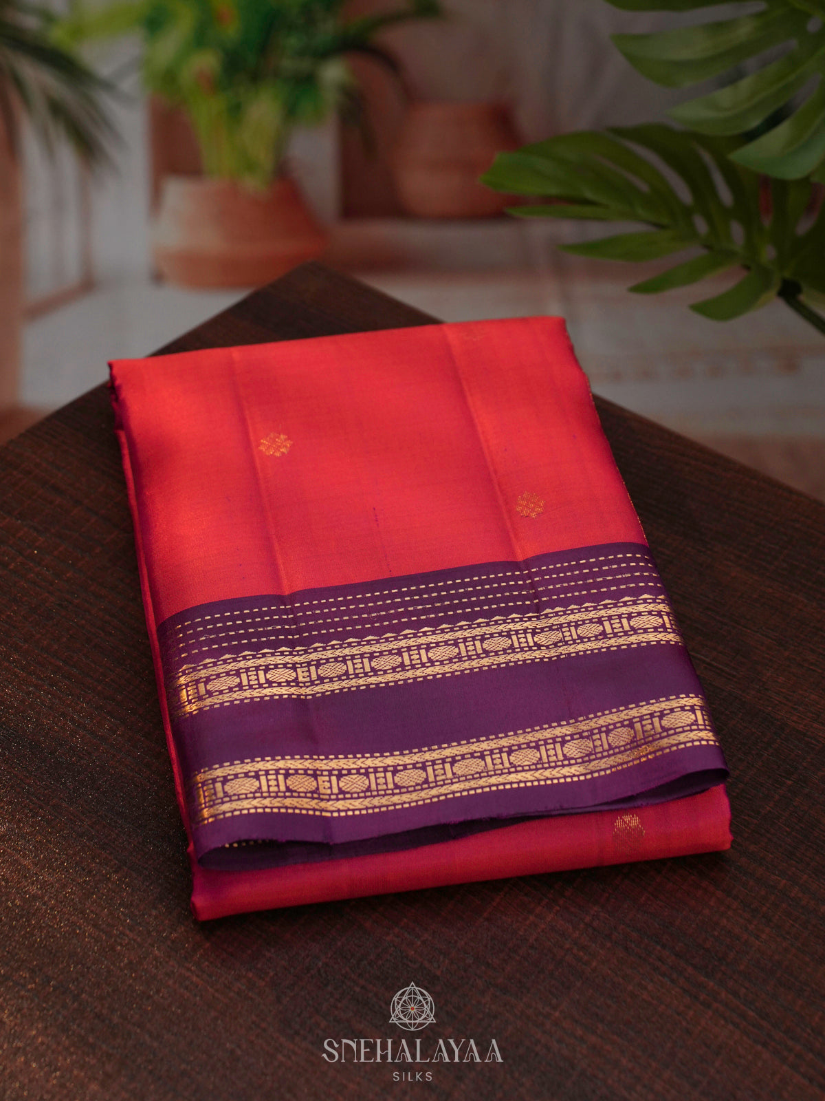 Ruby Red Kanjivaram Silk Saree