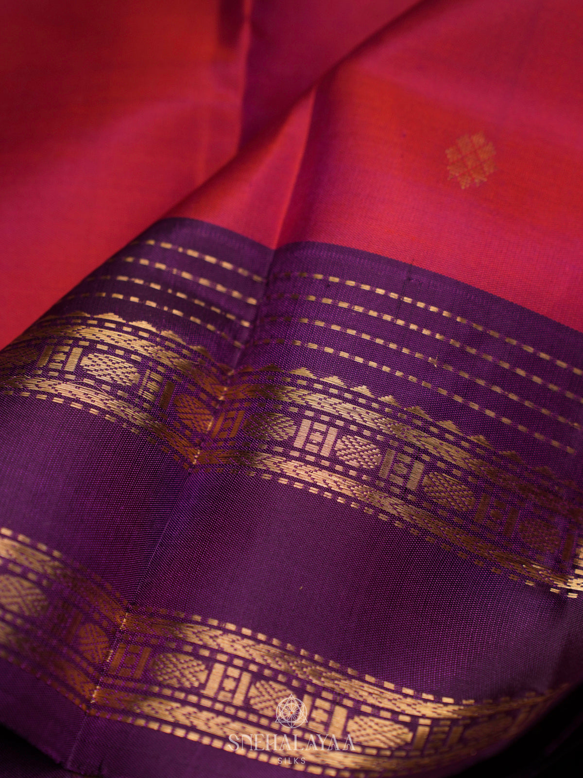 Ruby Red Kanjivaram Silk Saree