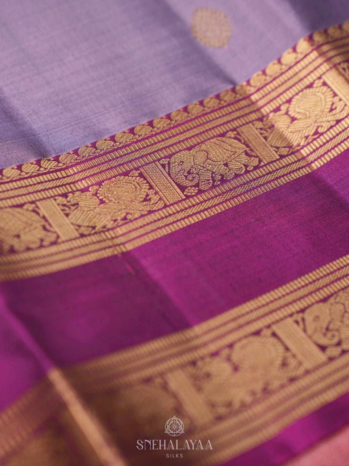 Lilac Kanjivaram Silk Saree
