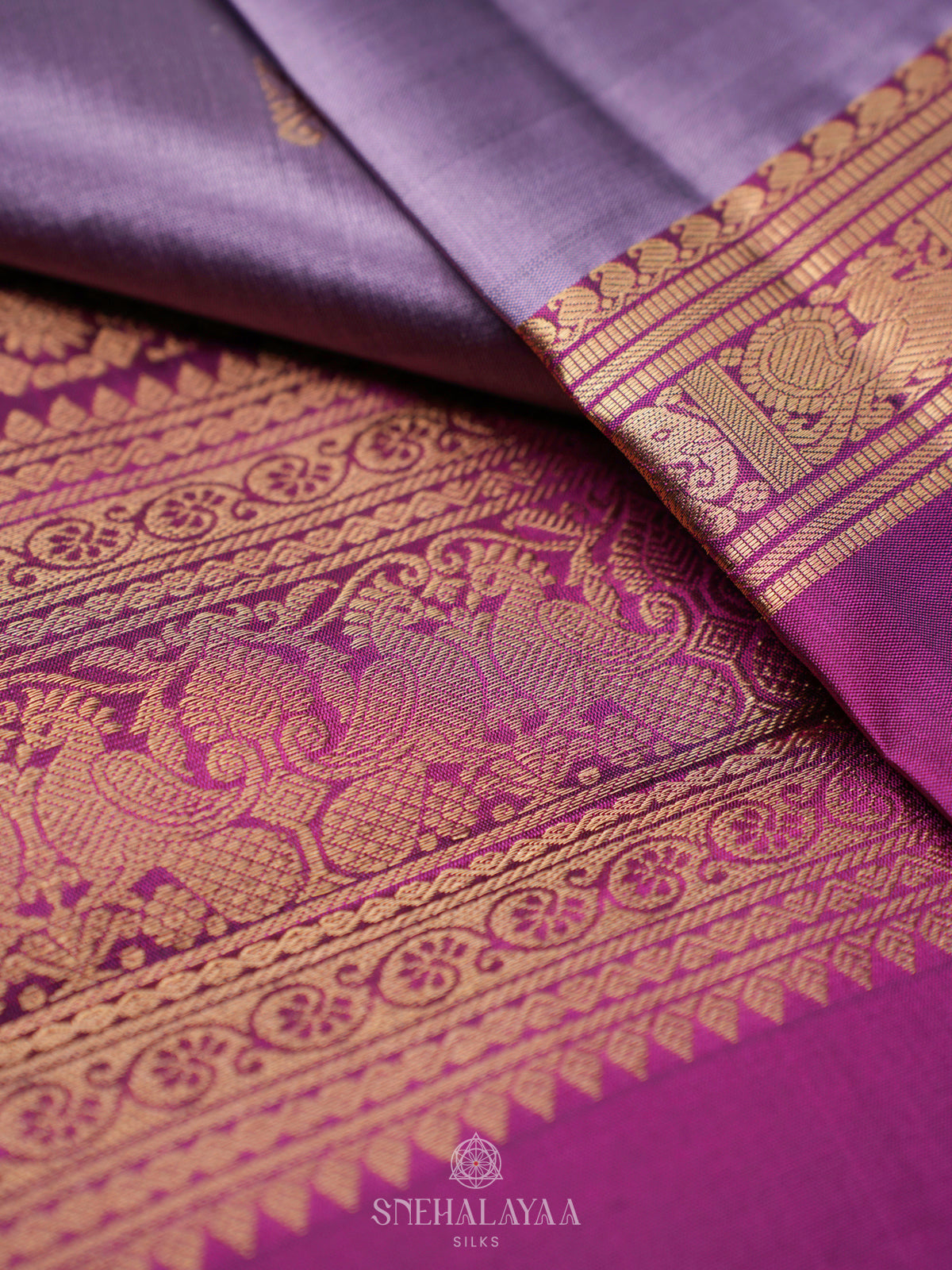 Lilac Kanjivaram Silk Saree