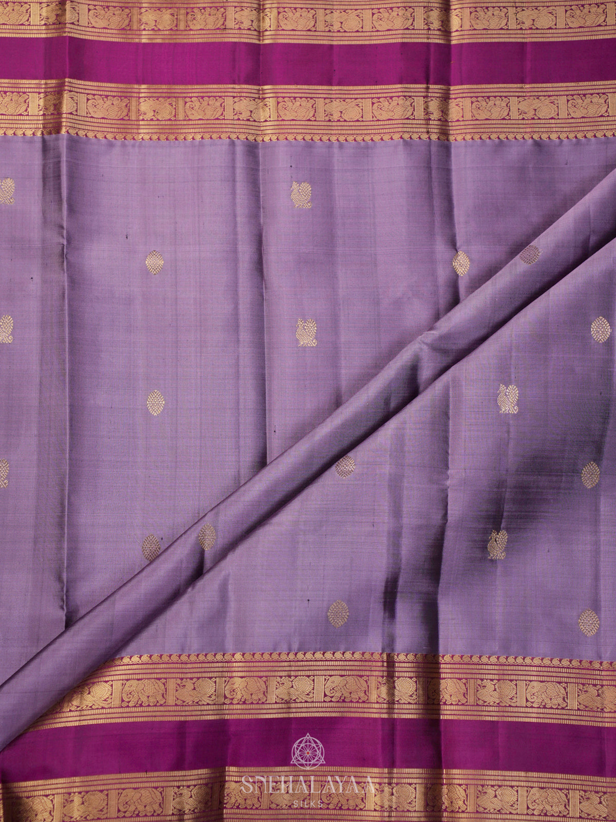 Lilac Kanjivaram Silk Saree