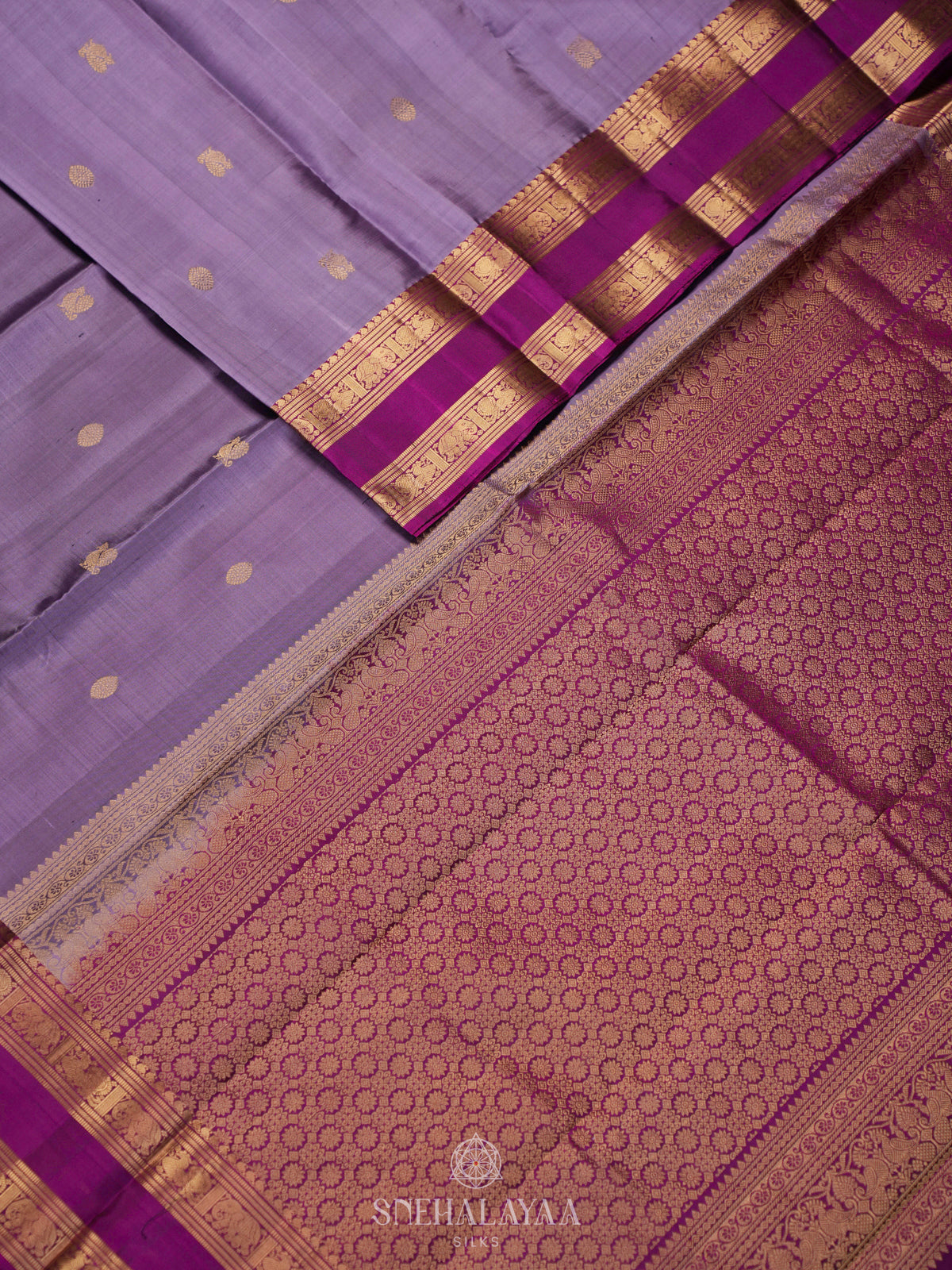 Lilac Kanjivaram Silk Saree