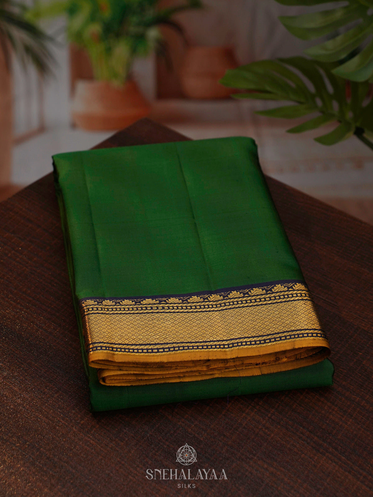 Forest Green Kanjivaram Silk Saree