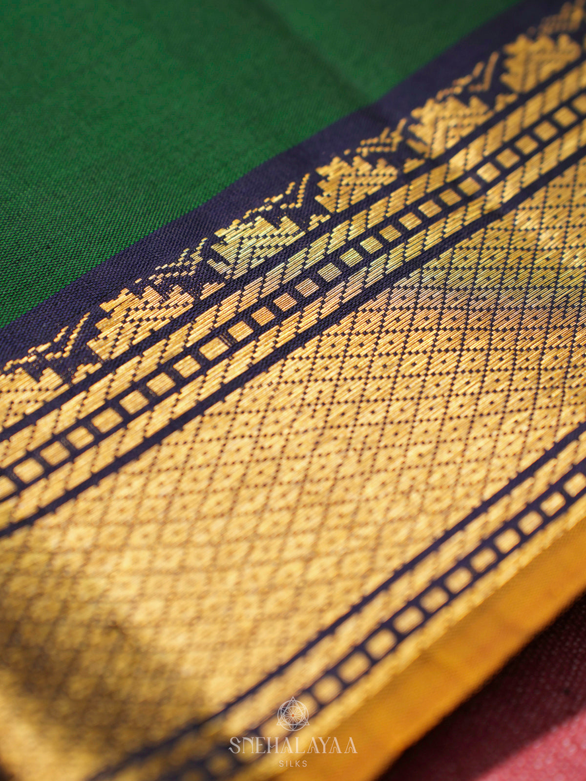 Forest Green Kanjivaram Silk Saree