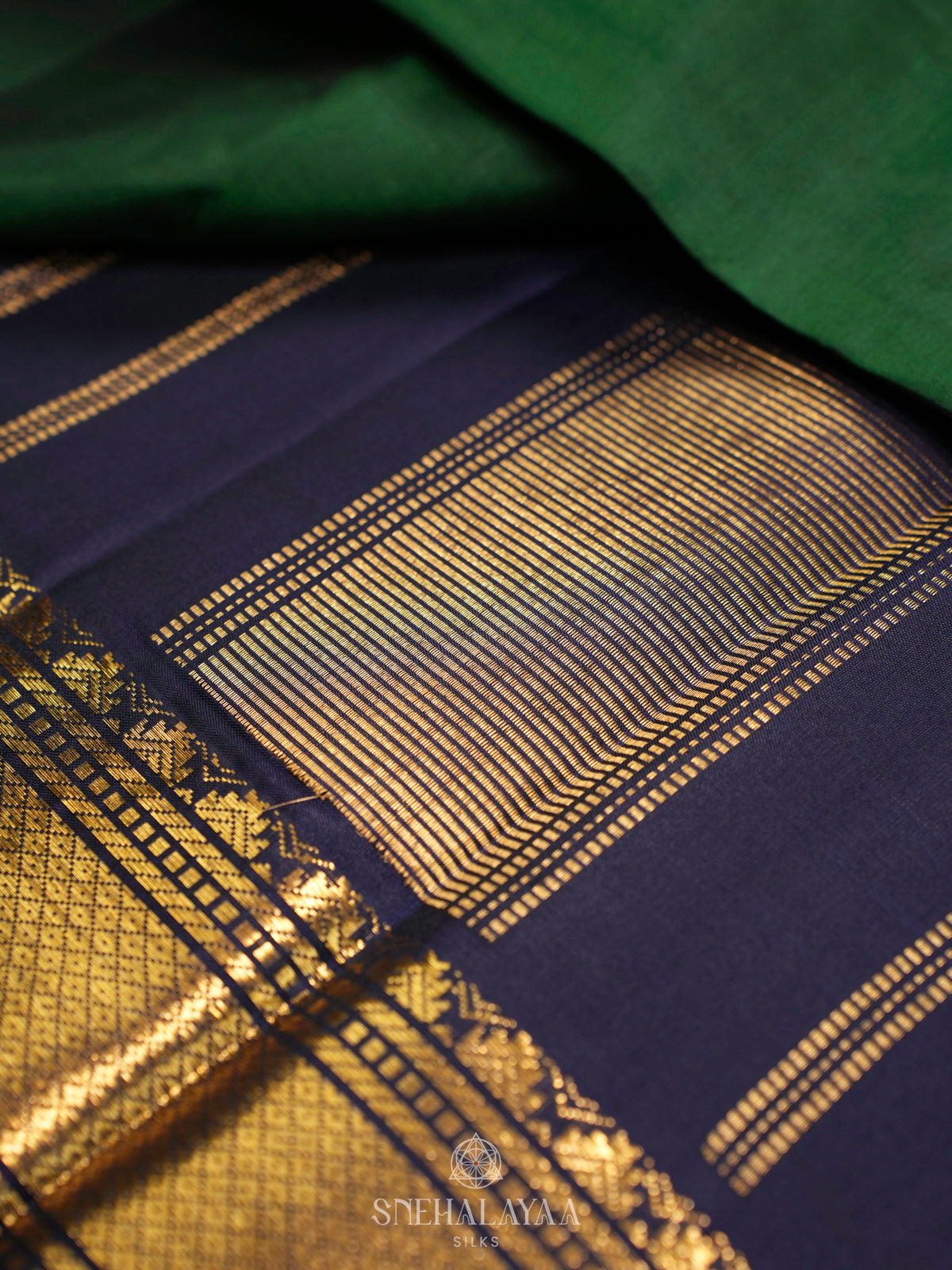 Forest Green Kanjivaram Silk Saree