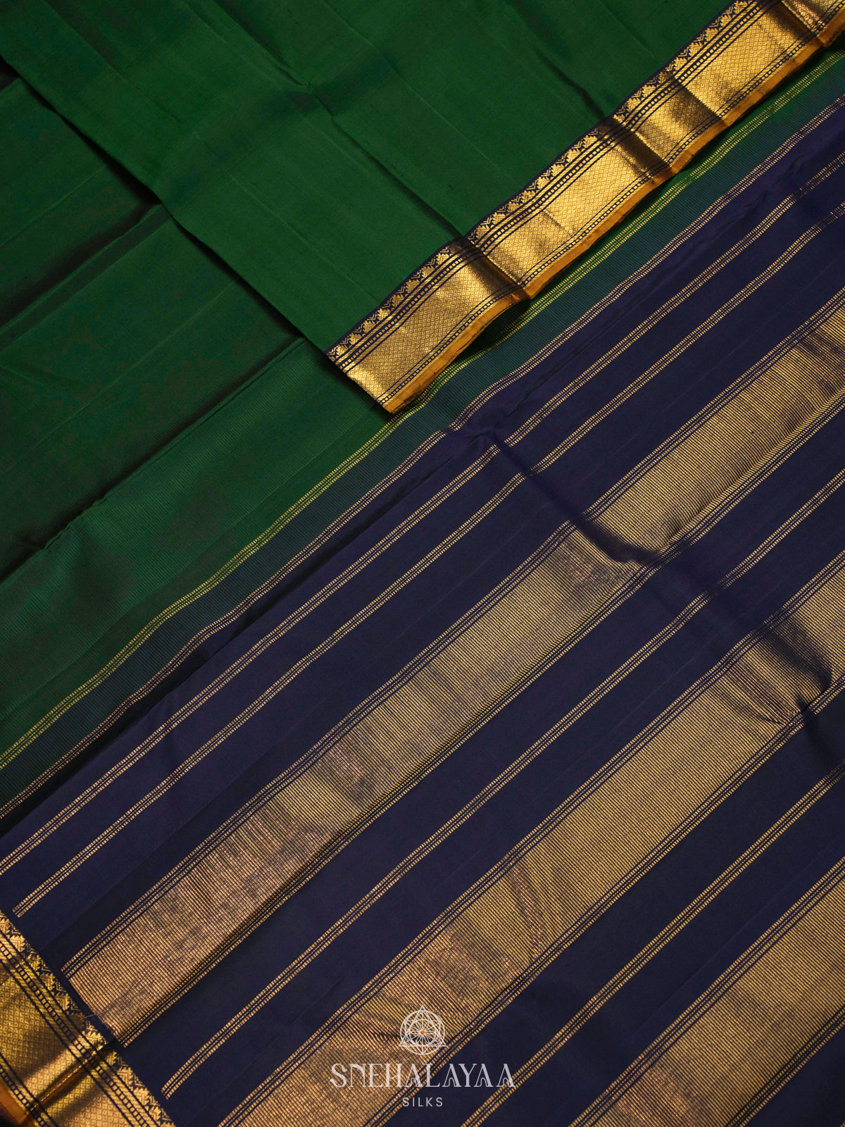 Forest Green Kanjivaram Silk Saree