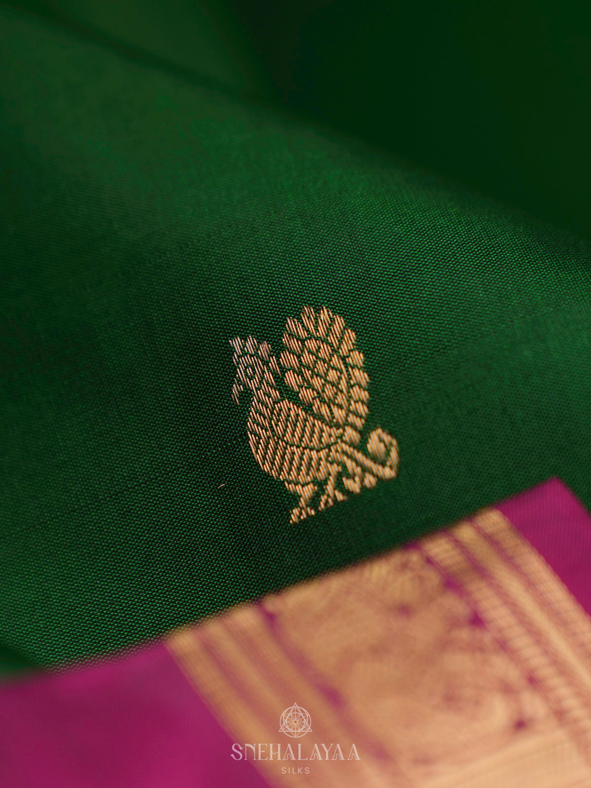 Emerald Green Kanjivaram Silk Saree
