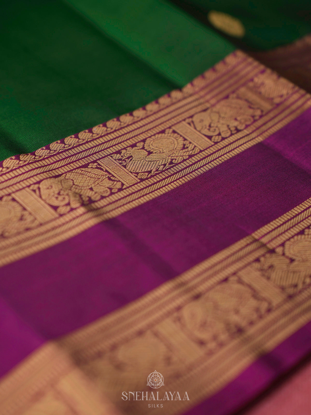 Emerald Green Kanjivaram Silk Saree