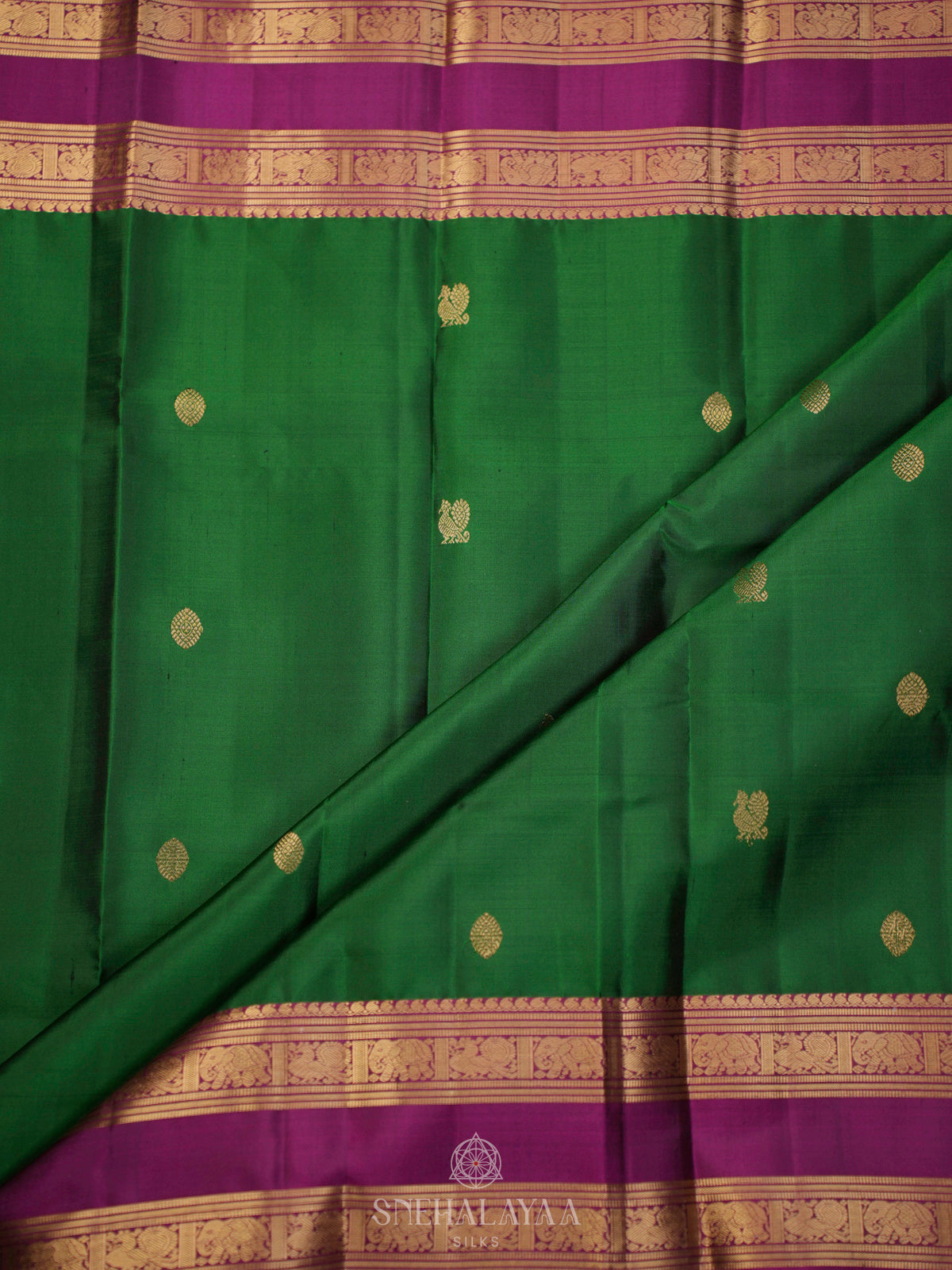 Emerald Green Kanjivaram Silk Saree