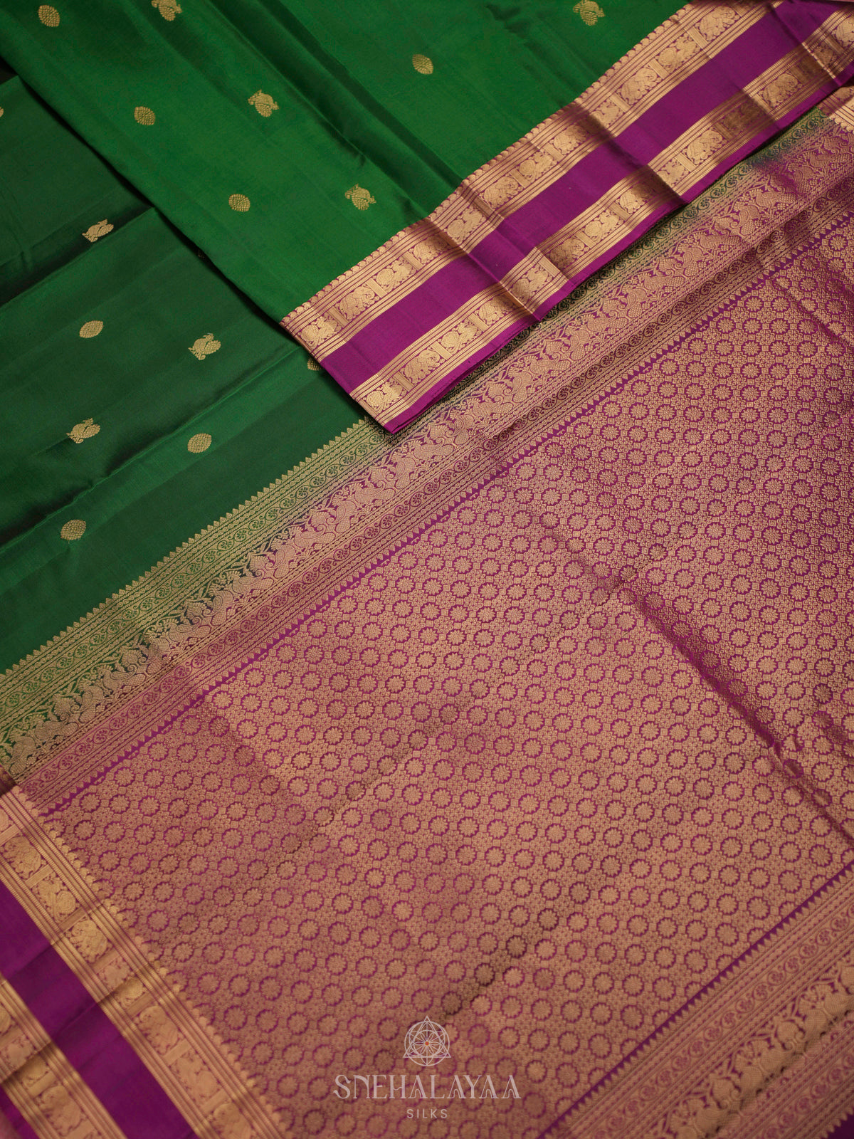 Emerald Green Kanjivaram Silk Saree