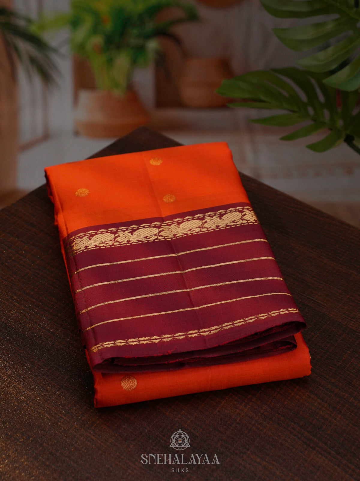Orange Kanjivaram Silk Saree