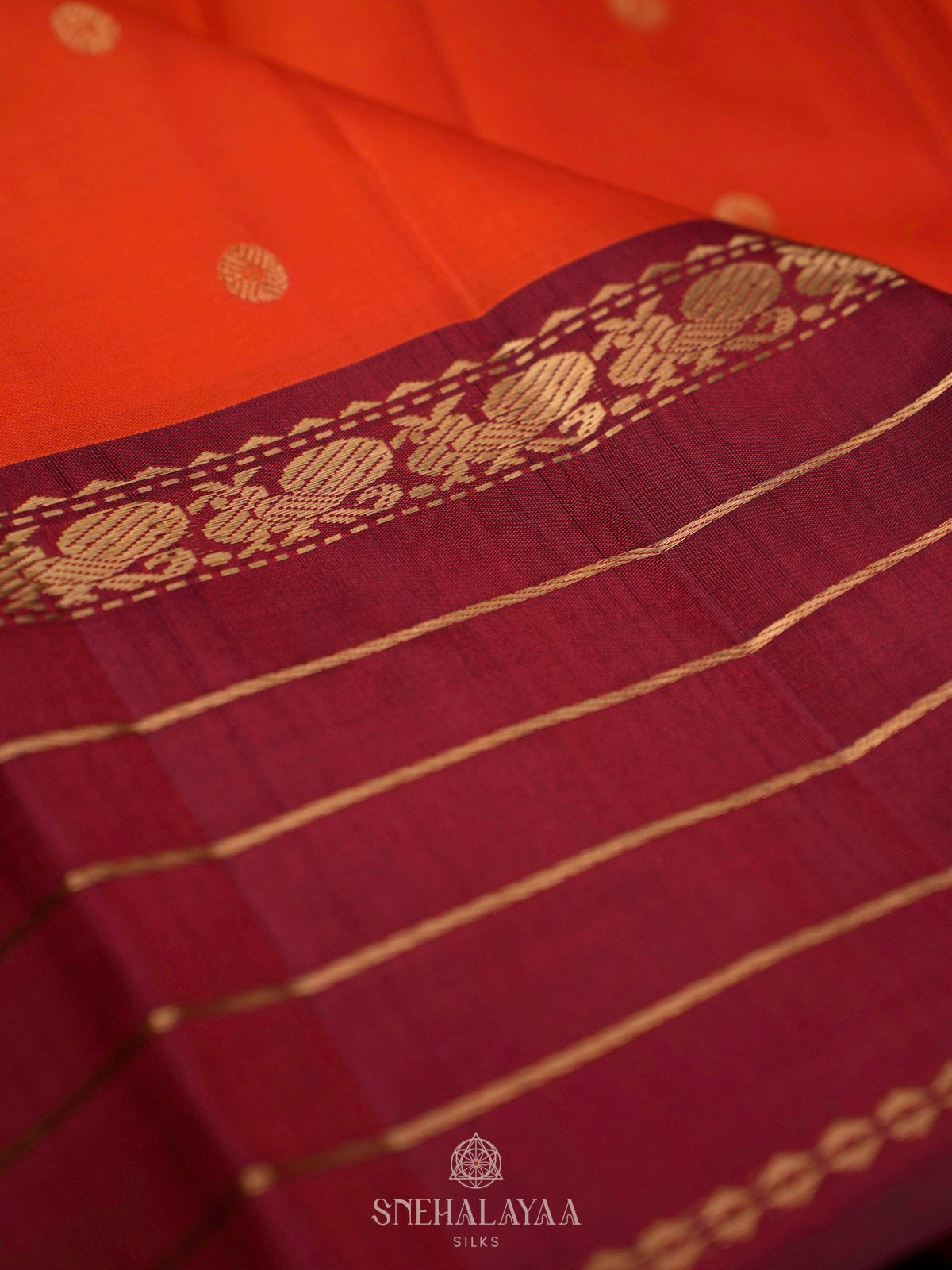 Orange Kanjivaram Silk Saree